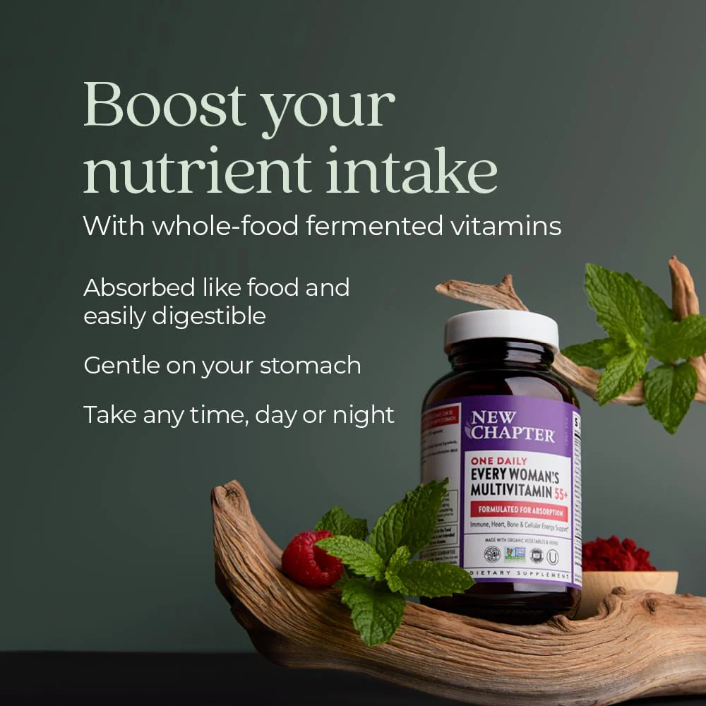 New Chapter Women’s Multivitamin 55+, Astaxanthin, B6, B12, D3, Vitamin C & Zinc, Immune, Heart, Cellular Energy, and Bone Support, Gentle on The Stomach, One Daily, Non-GMO, Gluten-Free, 72 Tablets - Image 6