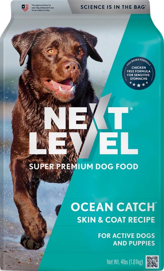 Next Level Super Premium Dog Food – Ocean Catch – Dry Kibble for Adult Dogs of All Breeds – 24% Protein, Fish with Gluten Free Grains (4 Pound) - Image 2
