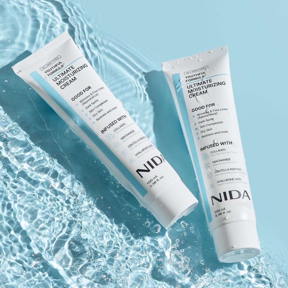 NIDA Youthful Formula™ Ultimate Moisturizing Cream | Centella Asiatica, Niacinamide, Hyaluronic Acid, Collagen | Wrinkles, Fine Lines, Dark Spots, Dry Skin, Redness | 3.38 fl. oz., 100ml (Old Formula) - Image 3