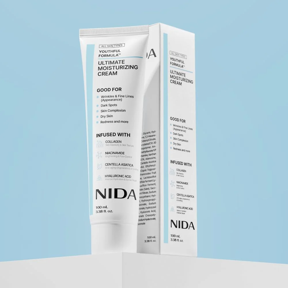 NIDA Youthful Formula™ Ultimate Moisturizing Cream | Centella Asiatica, Niacinamide, Hyaluronic Acid, Collagen | Wrinkles, Fine Lines, Dark Spots, Dry Skin, Redness | 3.38 fl. oz., 100ml (Old Formula) - Image 4
