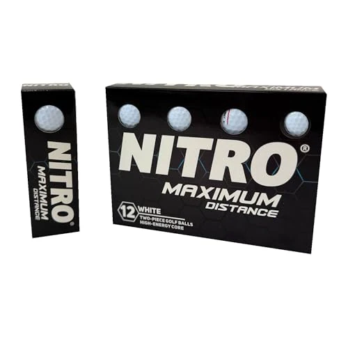 Nitro (12PK) All Levels Maxium Distance Titanium Core 85 Compression High Velocity Spin Control Long Distance Golf Balls USGA Approved-Total of 12-White - Image 3