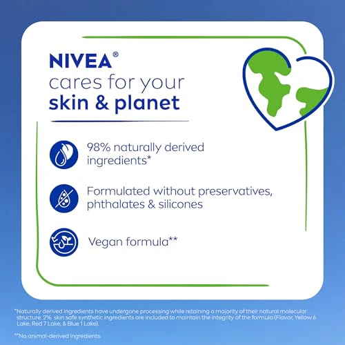 NIVEA Lip Care, Fruity Tinted Lip Balm Variety Pack, Cherry, Strawberry, Blackberry and Watermelon Flavors, 3-in-1 Moisture, Repair and Color, 0.17 Oz Stick, Pack of 4 - Image 6