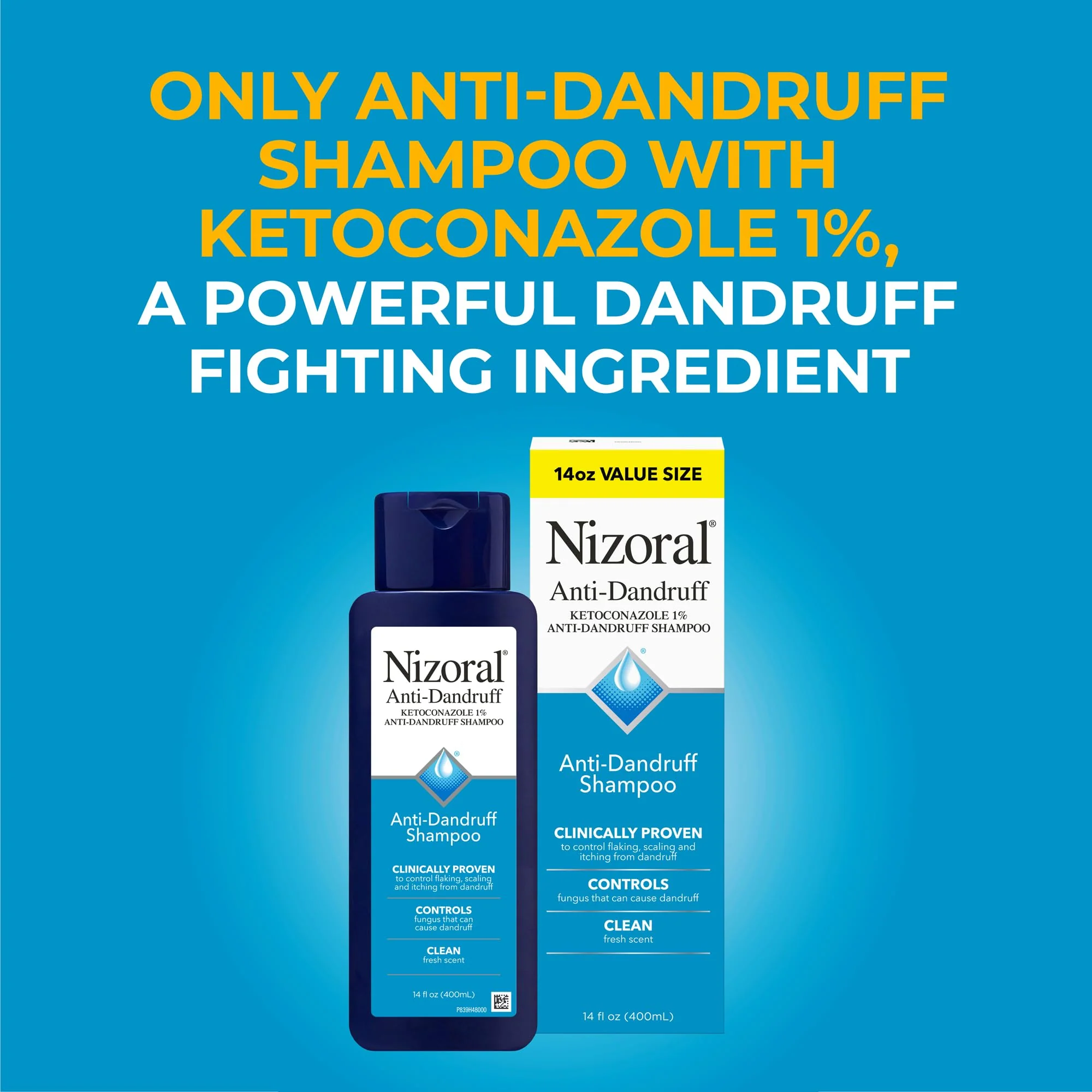 Nizoral Anti-Dandruff Shampoo with 1% Ketoconazole, 14 Fl Oz, Fresh Scent, Anti Fungal Shampoo - Image 10