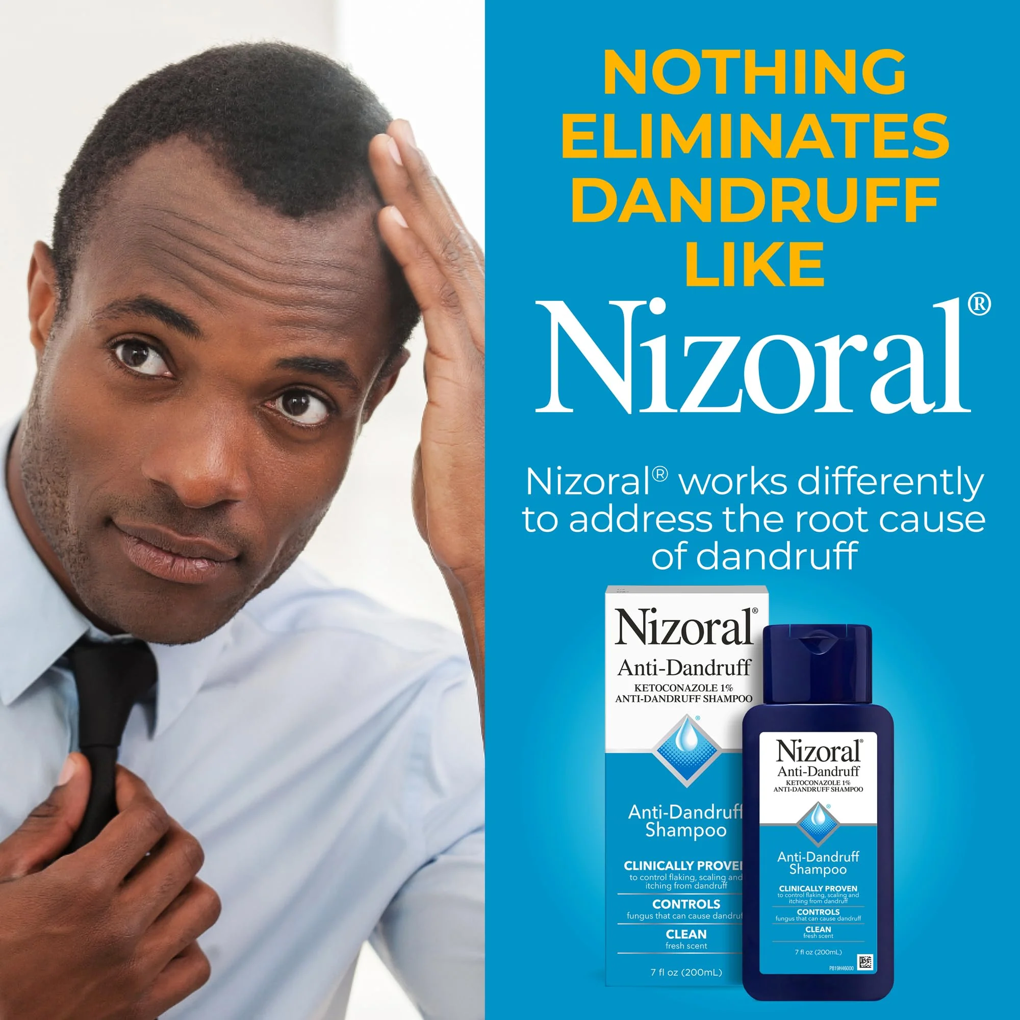 Nizoral Anti-Dandruff Shampoo with 1% Ketoconazole, Fresh Scent, 7 Fl Oz - Image 7