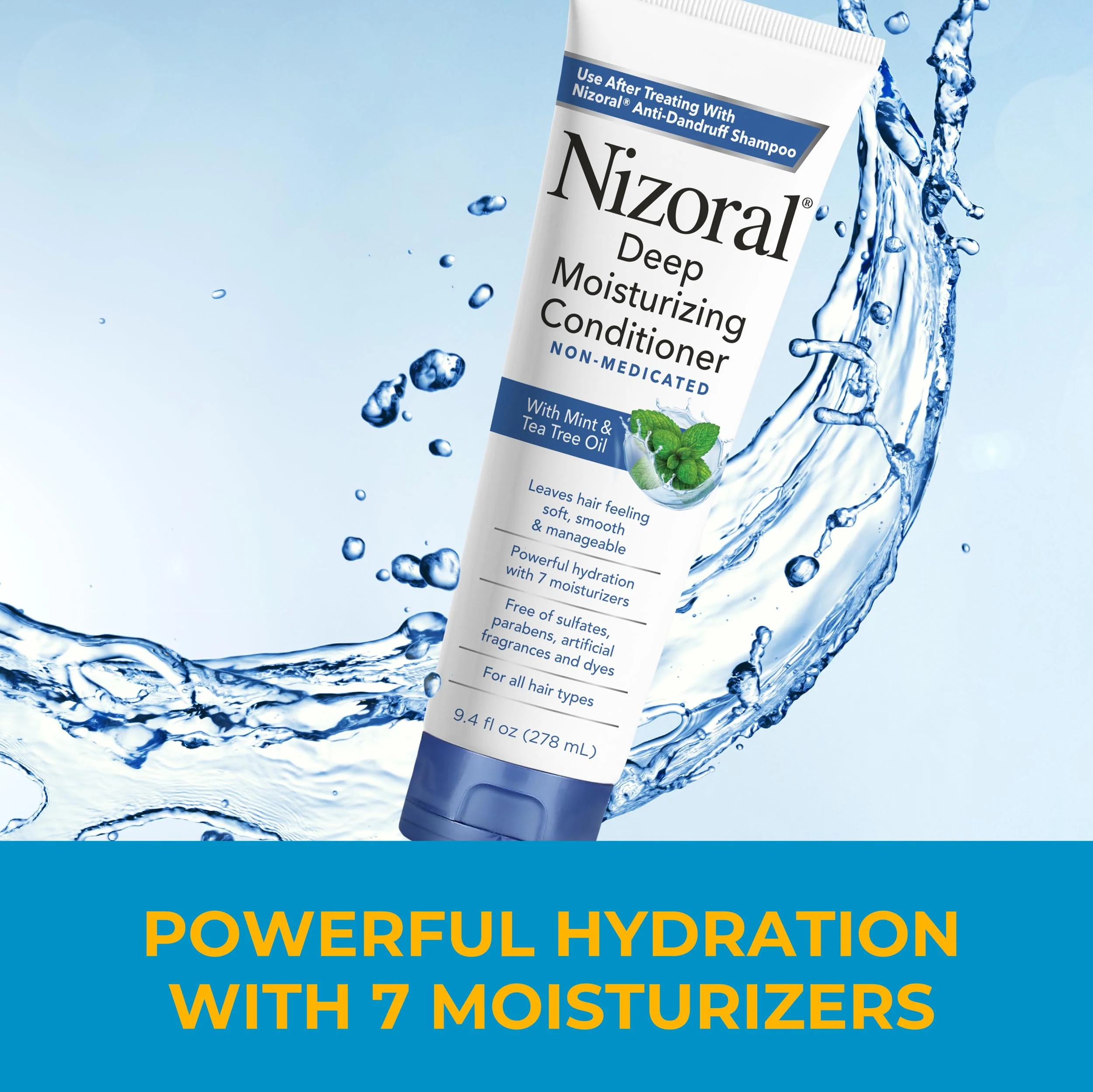 Nizoral Deep Moisturizing Conditioner, 9.4 oz, Anti-Dandruff Conditioner with Mint & Tea Tree Oil, Sulfate and Paraben Free, No Artificial Fragrance, For All Hair Types - Image 16