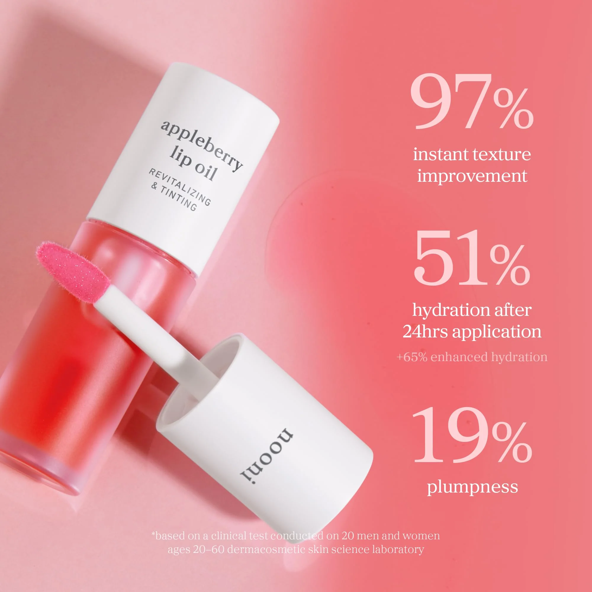 NOONI Korean Lip Oil - Appleberry | Long-Lasting, Moisturizing, Plumping, Revitalizing for Dry Lips, Waterproof, No Peel Off, Hydrating, Nourishing Crystal Clear, Stocking Stuffers, 0.12 FL Oz - Image 9