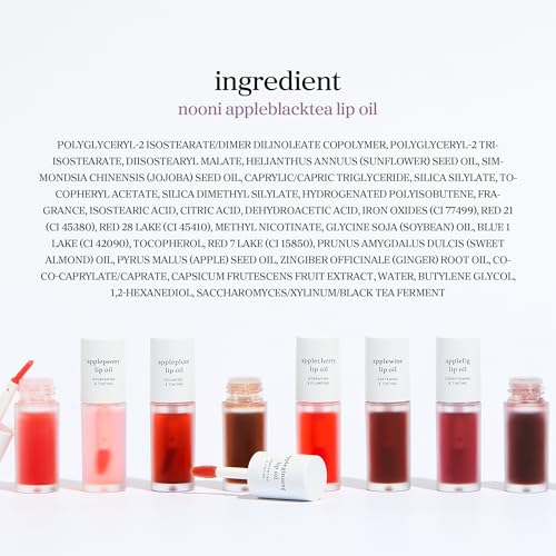 NOONI Korean Lip Oil - Appleblacktea | Long-Lasting, Moisturizing, Plumping, Revitalizing for Dry Lips, Waterproof, No Peel Off, Hydrating, Stocking Stuffers, Teen Girl Gifts, 0.12 FL Oz - Image 2