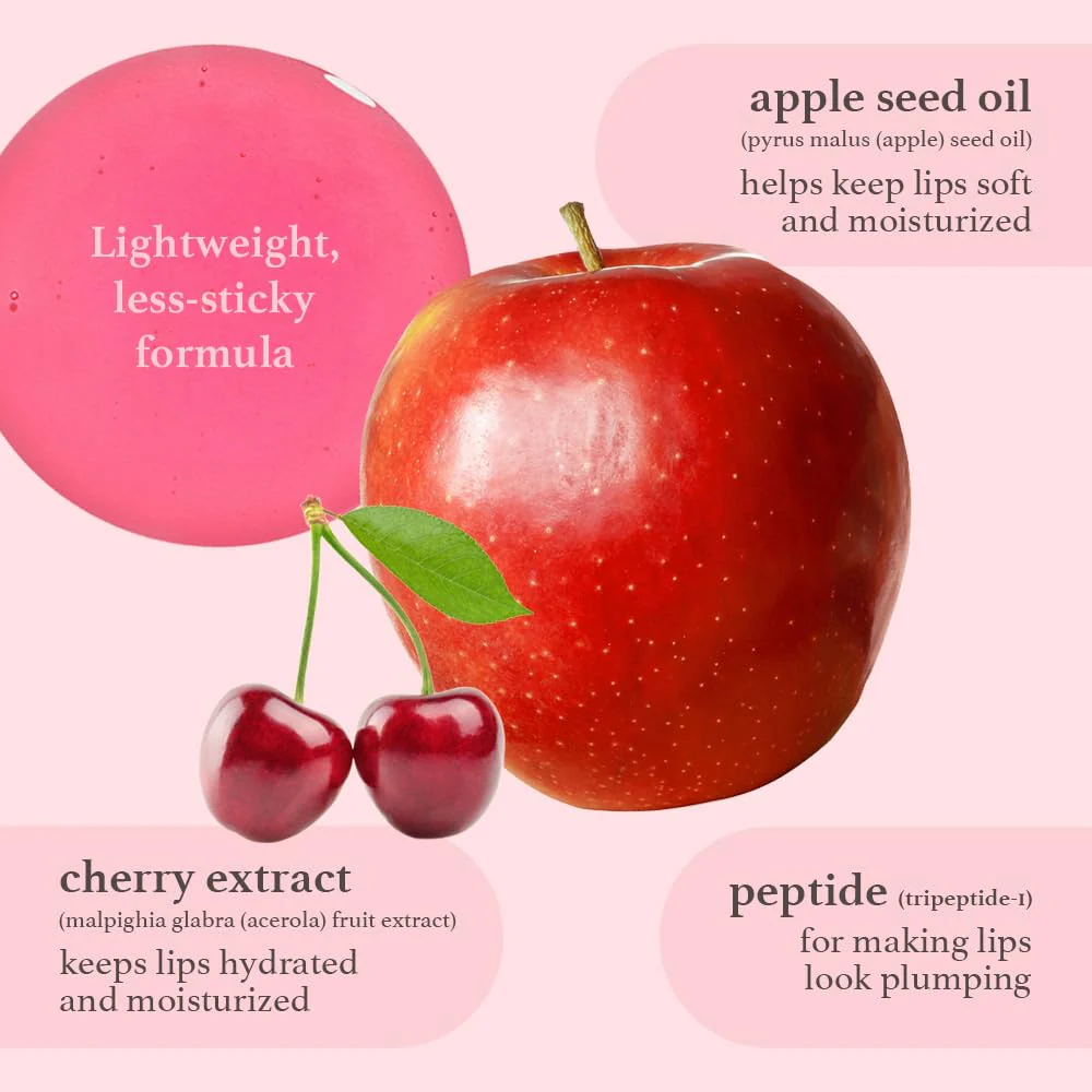 NOONI Vegan Appleseed Lip Oil Set - Applecherry & Appleplum | Long-Lasting, Moisturizing, Plumping, Revitalizing for Dry Lips, Waterproof, No Peel Off, Korean Tint, 0.12 FL Oz x 2ea - Image 4