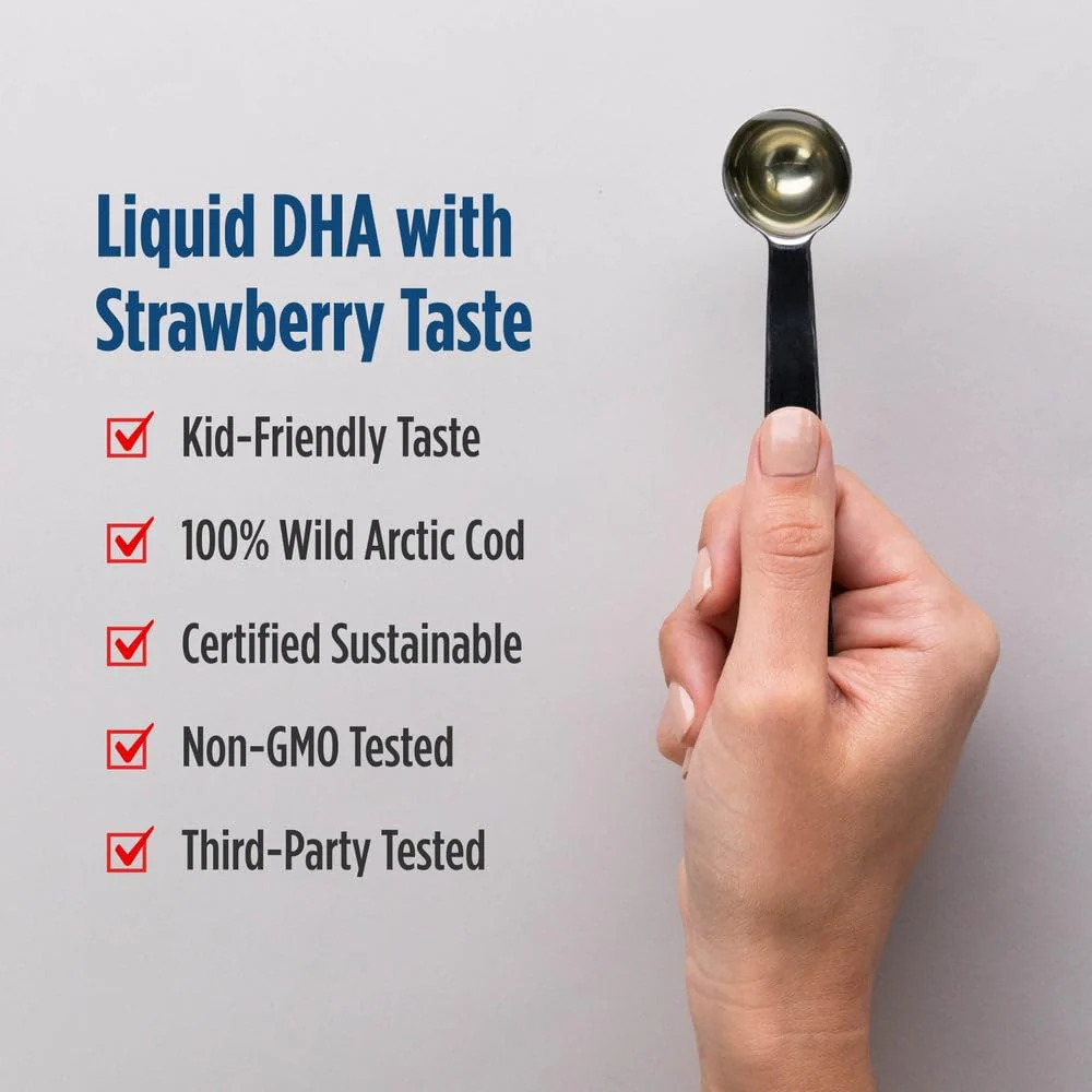 Nordic Naturals Children’s DHA, Strawberry - 8 oz for Kids - 530 mg Omega-3 with EPA & DHA - Brain Development & Function - Non-GMO - 96 Servings - Image 4