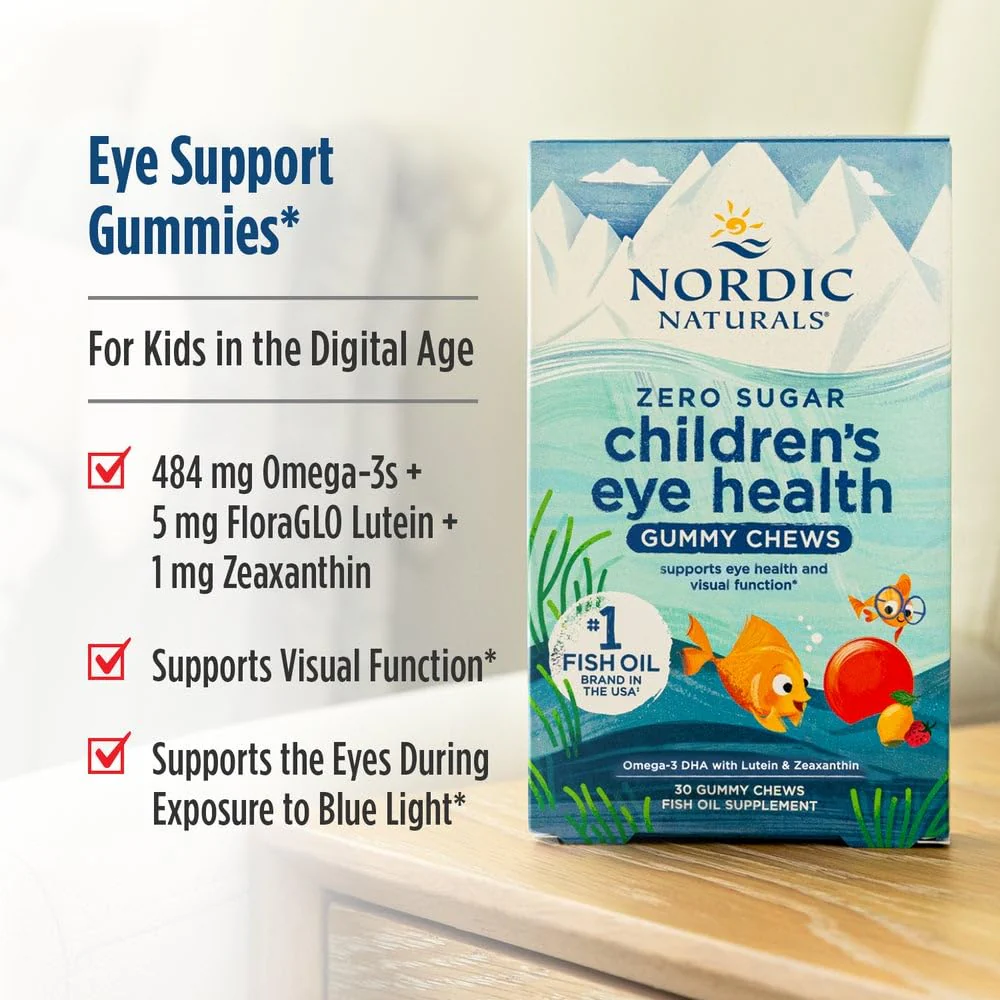 Nordic Naturals Children’s Eye Health Gummies, Strawberry Lemonade - 30 Gummies for Kids - 484 mg Total Omega-3s DHA, Lutein & Zeaxanthin - Brain Health, Antioxidant Support, Non-GMO - 30 Servings - Image 3