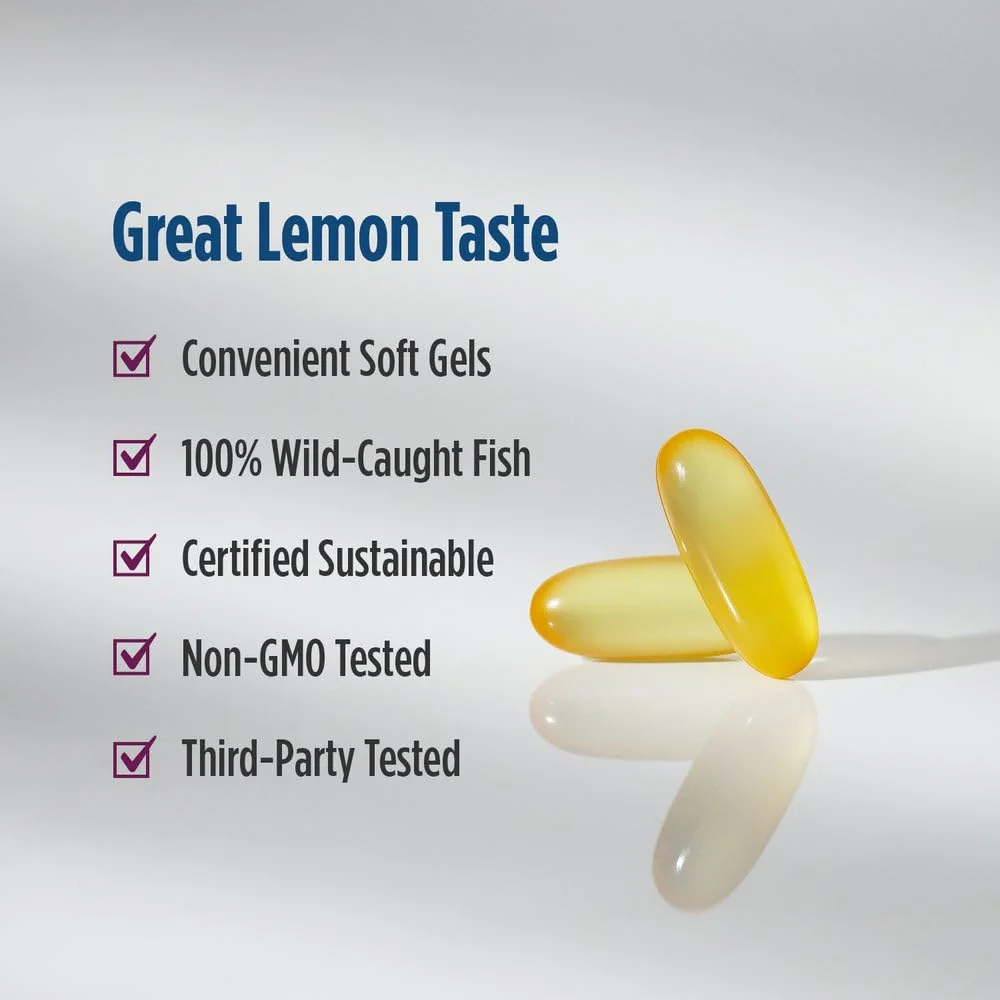 Nordic Naturals Complete Omega-D3, Lemon Flavor - 120 Soft Gels - 565 mg Omega-3 + 70 mg GLA + 1000 IU Vitamin D3 - EPA & DHA - Healthy Skin, Cognition, Positive Mood - Non-GMO - 60 Servings - Image 4