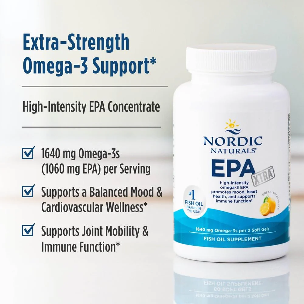 Nordic Naturals EPA Xtra, Lemon - 60 Soft Gels - 1640 mg Omega-3 - High-Intensity EPA Formula for Positive Mood, Heart Health & Healthy Immunity - Non-GMO - 30 Servings - Image 4