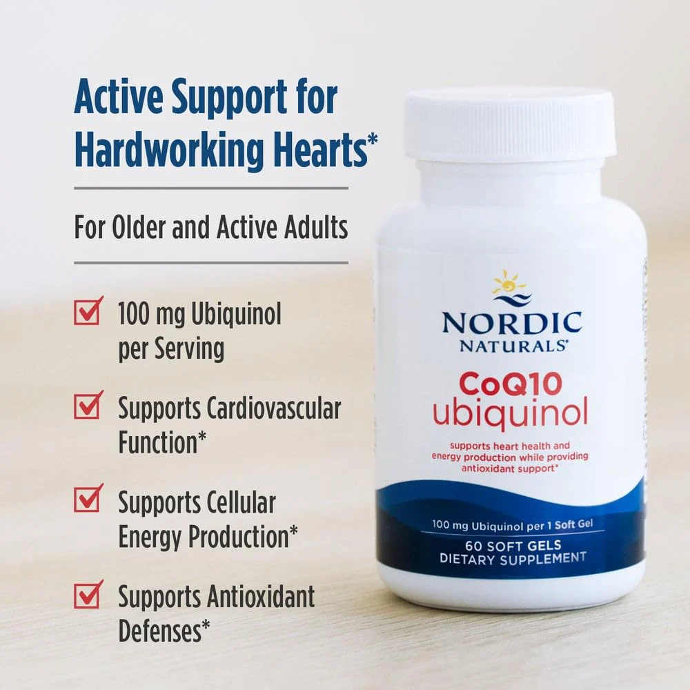 Nordic Naturals Nordic CoQ10 Ubiquinol - 60 Mini Soft Gels - 100 mg Coenzyme Q10 (CoQ10) Ubiquinol - Heart & Brain Health, Cellular Energy Production, Antioxidant Support - Non-GMO - 60 Servings - Image 3