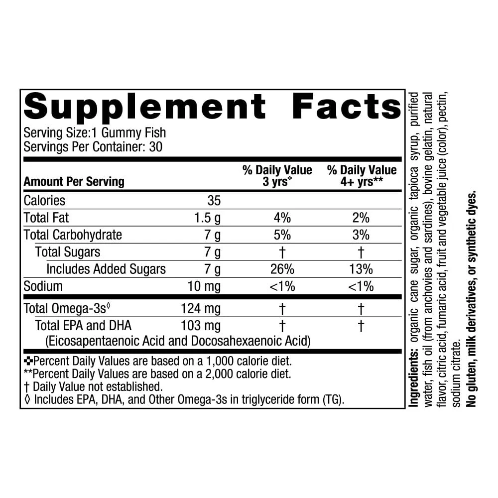 Nordic Naturals Nordic Omega-3 Gummy Fish, Tangerine - 30 Gummy Fish - 124 mg Total Omega-3s with EPA & DHA - Non-GMO - 30 Servings - Image 8