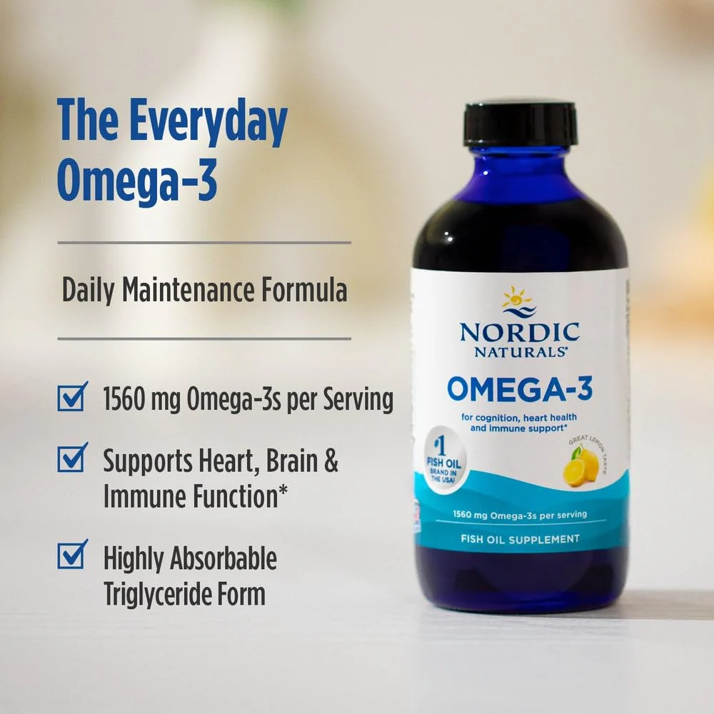 Nordic Naturals Omega-3, Lemon Flavor - 8 oz - 1560 mg Omega-3 - Fish Oil - EPA & DHA - Immune Support, Brain & Heart Health, Optimal Wellness - Non-GMO - 48 Servings - Image 3