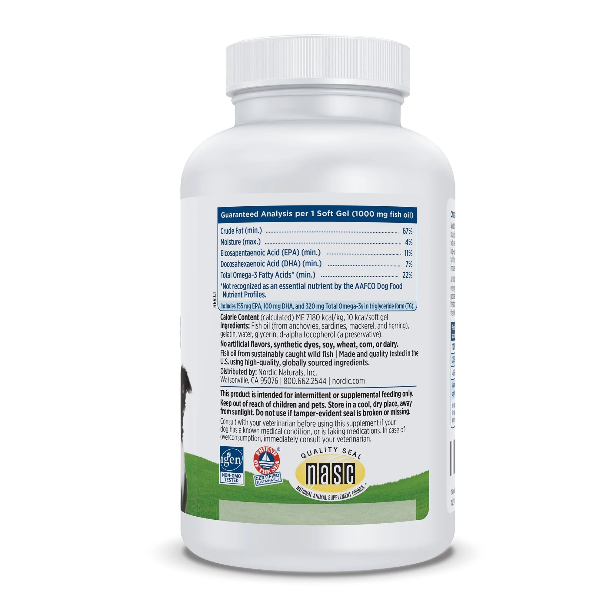 Nordic Naturals Omega-3 Pet, Unflavored - 120 Soft Gels - 330 mg Omega-3 Per Soft Gel - Fish Oil for Dogs with EPA & DHA - Promotes Heart, Skin, Coat, & Immune Health - Image 8
