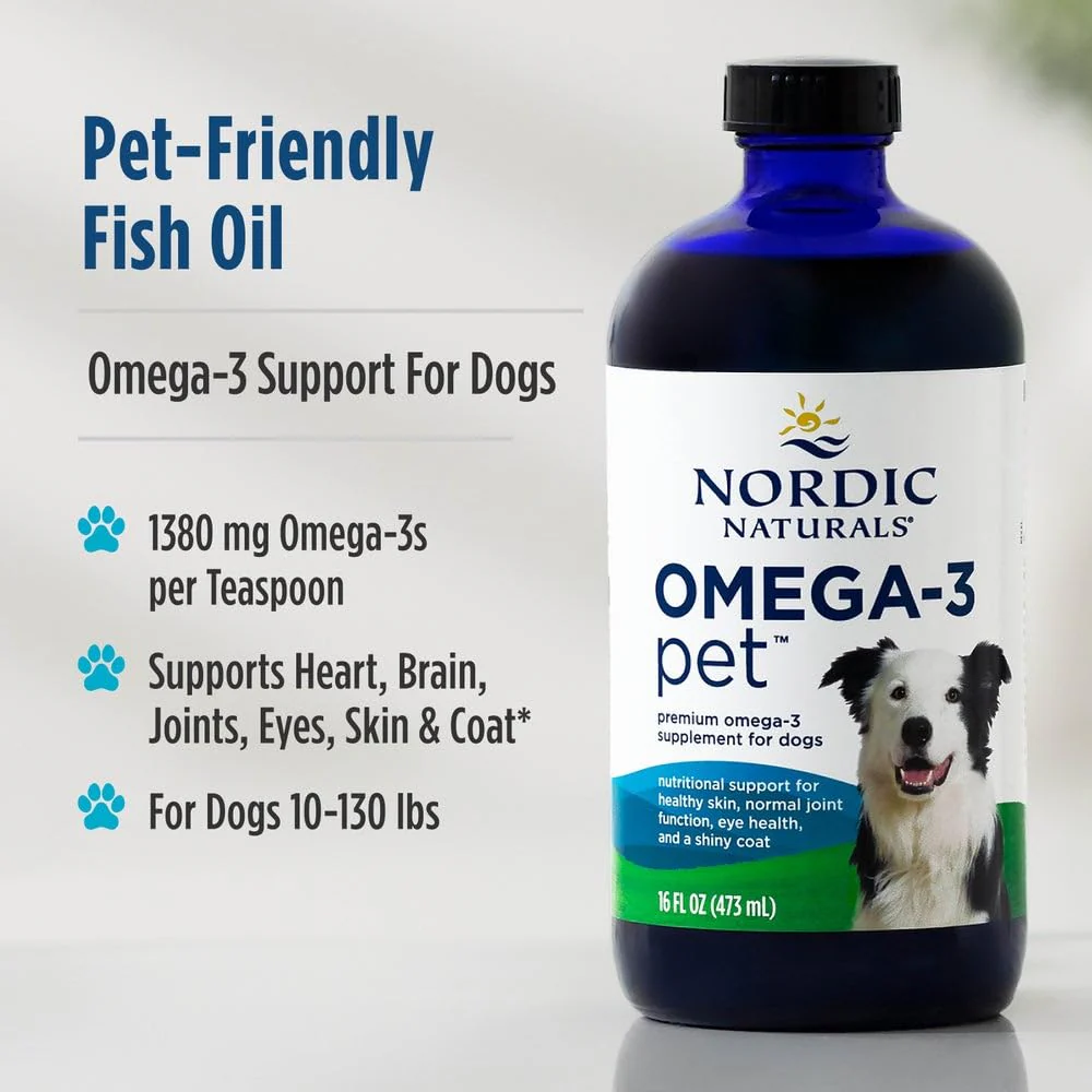 Nordic Naturals Omega-3 Pet, Unflavored - 16 oz - 1380 mg Omega-3 Per Teaspoon - Fish Oil for Large to Very Large Dogs with EPA & DHA - Promotes Heart, Skin, Coat, & Immune Health - Image 4