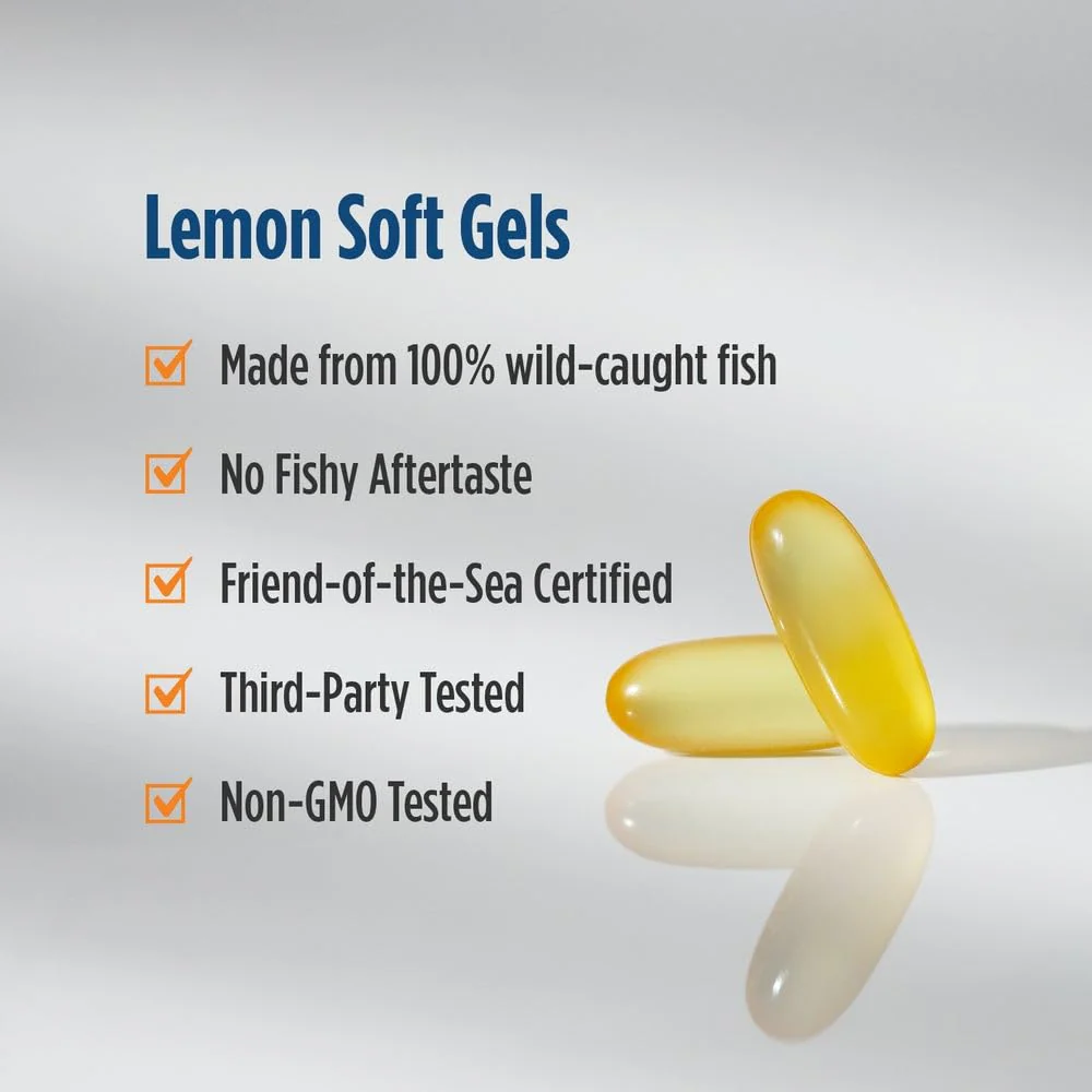 Nordic Naturals Omega-3D, Lemon Flavor - 120 Soft Gels - 690 mg Omega-3 + 1000 IU Vitamin D3 - Fish Oil - EPA & DHA - Immune Support, Brain & Heart Health, Healthy Bones - Non-GMO - 60 Servings - Image 4
