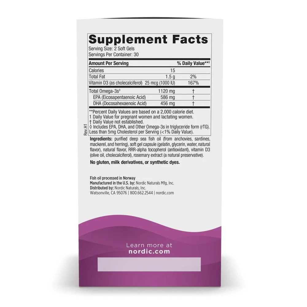 Nordic Naturals Postnatal Omega-3, Lemon - 60 Soft Gels - 1120 Total Omega-3 + 1000 IU Vitamin D3 - Formulated for New Moms; Supports Optimal Wellness, Positive Mood, Healthy Metabolism - 30 Servings - Image 9