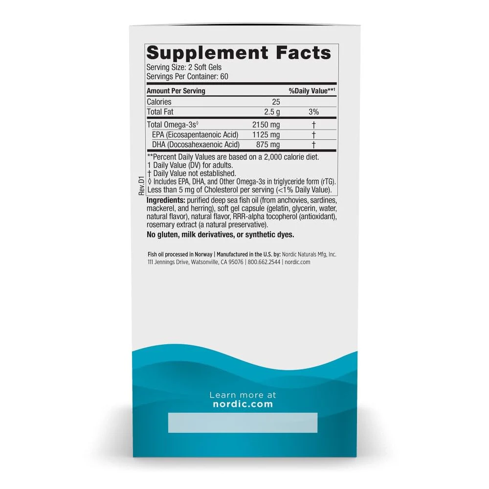Nordic Naturals Ultimate Omega 2X, Lemon Flavor - 120 Soft Gels - 2150 mg Omega-3 - High-Potency Fish Oil with EPA & DHA - Promotes Brain & Heart Health - Non-GMO - 60 Servings - Image 8