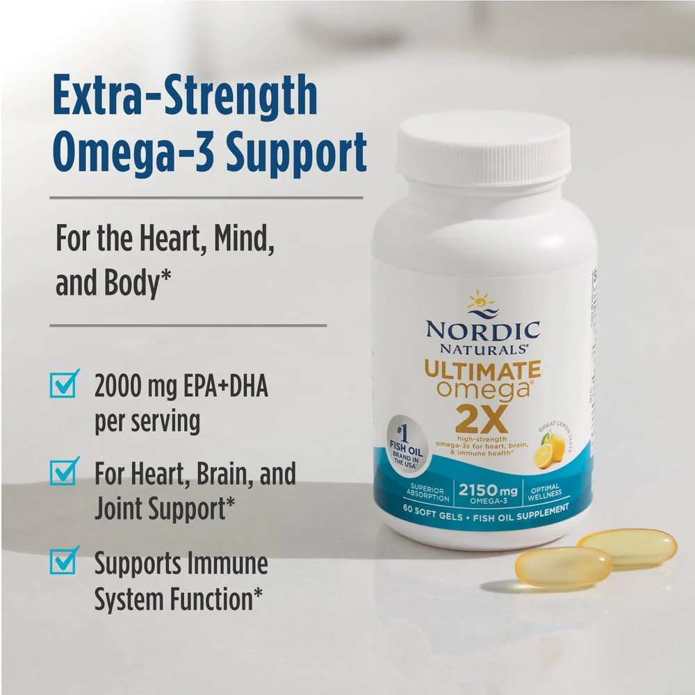 Nordic Naturals Ultimate Omega 2X, Lemon Flavor - 180 Soft Gels - 2150 mg Omega-3 - High-Potency Fish Oil with EPA & DHA - Promotes Brain & Heart Health - Non-GMO - 90 Servings - Image 3