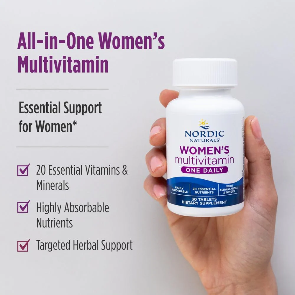 Nordic Naturals Women’s Multivitamin One Daily - Skin, Hair, Energy, & Bone Support - Immunity Supplement - 20 Essential Nutrients - 30 Tablets - 30 Servings - Image 3