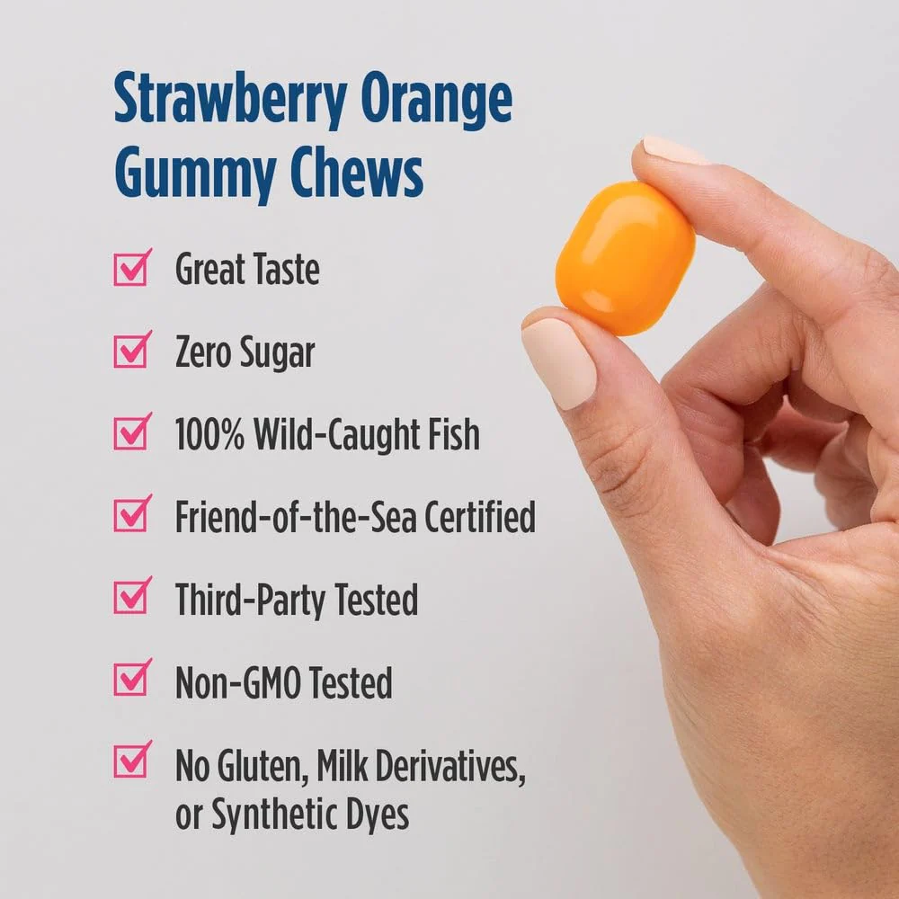 Nordic Naturals Zero Sugar DHA Prenatal Vitamin Gummies, Strawberry Orange Flavor - 27 Gummies - Supplements for Pregnancy - 600 mg Omega-3 Fish Oil and 400 IU Vitamin D3-27 Servings - Image 4