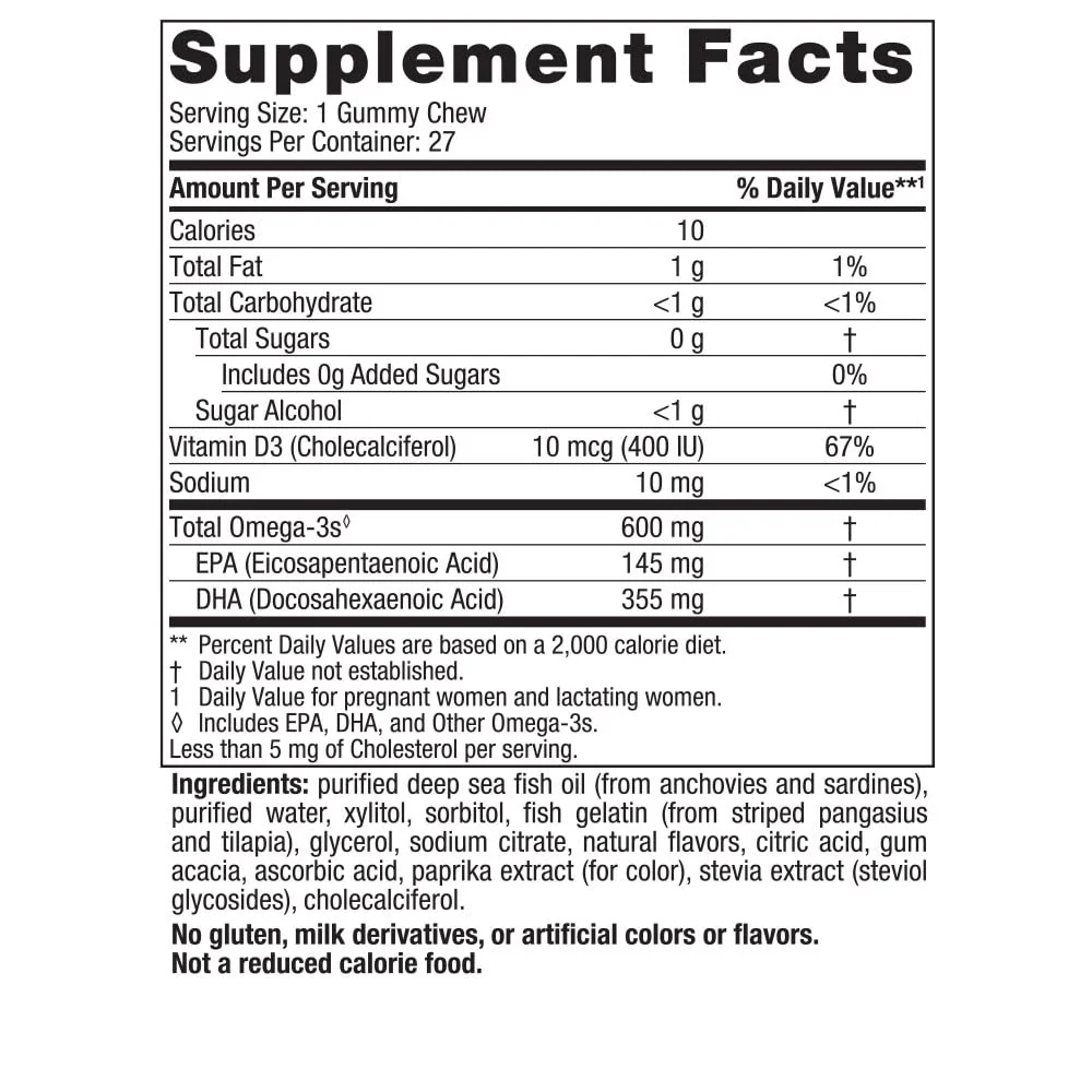 Nordic Naturals Zero Sugar DHA Prenatal Vitamin Gummies, Strawberry Orange Flavor - 27 Gummies - Supplements for Pregnancy - 600 mg Omega-3 Fish Oil and 400 IU Vitamin D3-27 Servings - Image 8