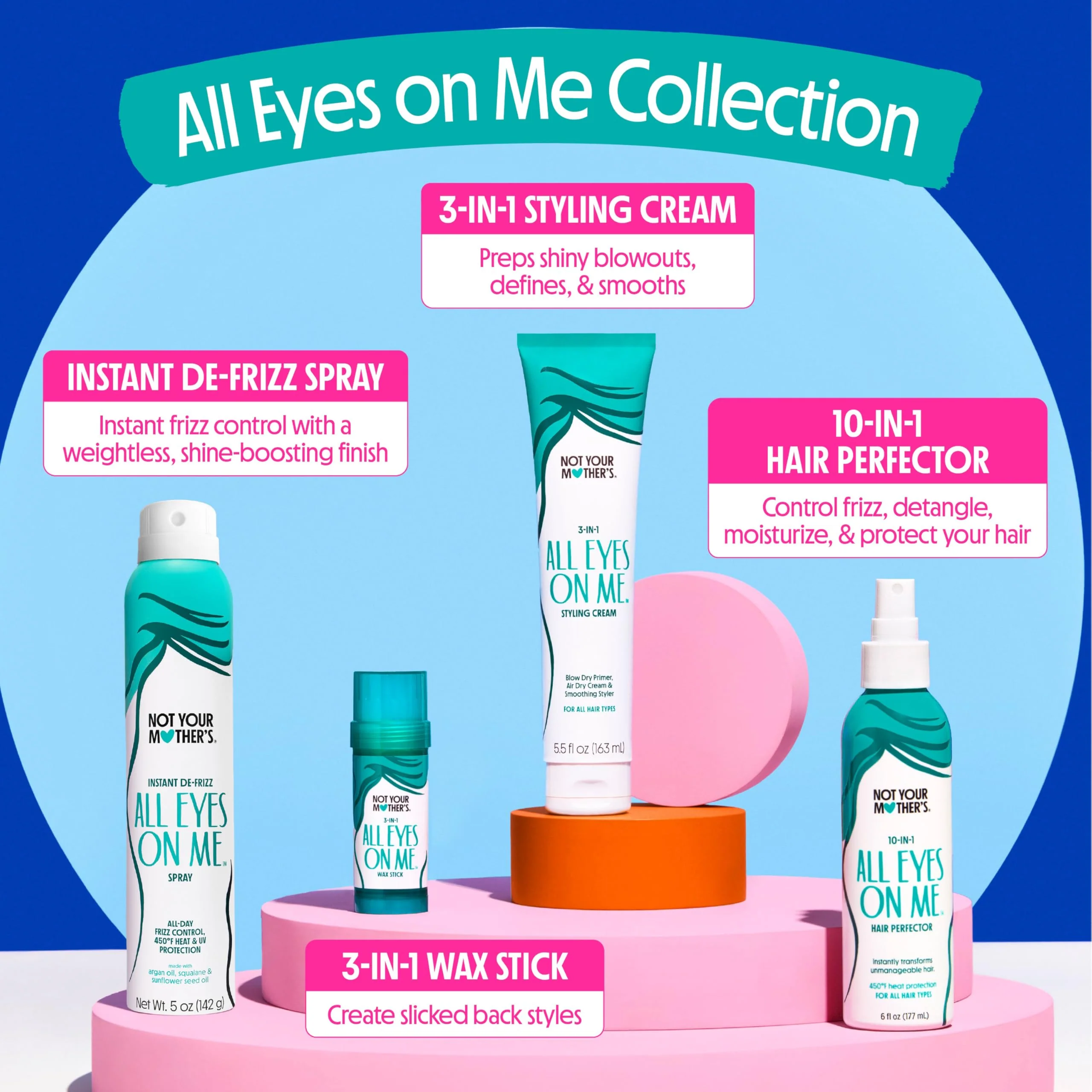Not Your Mother's All Eyes On Me 10-in-1 Hair Perfector (3-Pack) - 6 fl oz - Heat Protectant for Hair - Moisturizing Detangler Spray and Frizz Control - Image 3