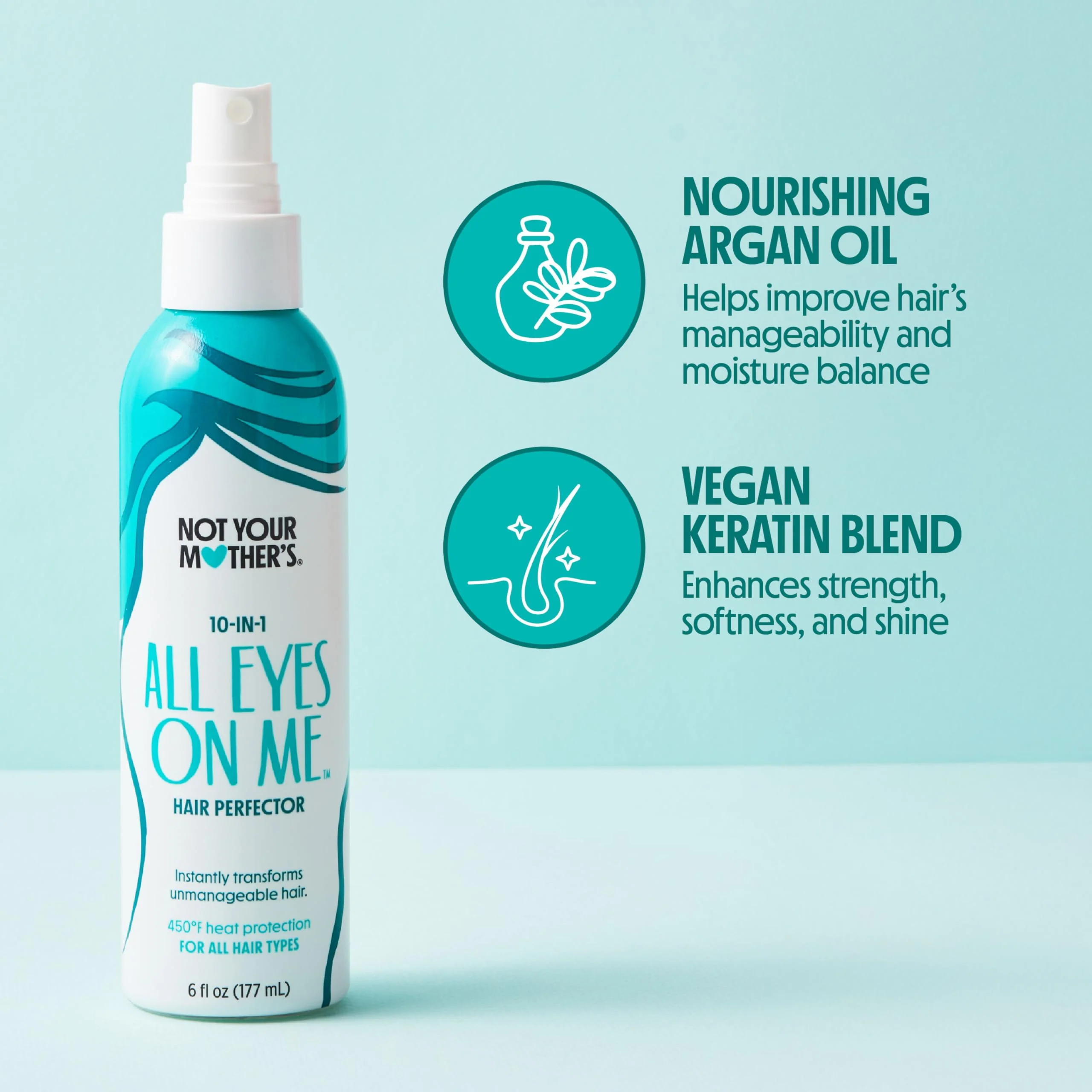 Not Your Mother's All Eyes On Me 10-in-1 Hair Perfector (3-Pack) - 6 fl oz - Heat Protectant for Hair - Moisturizing Detangler Spray and Frizz Control - Image 7