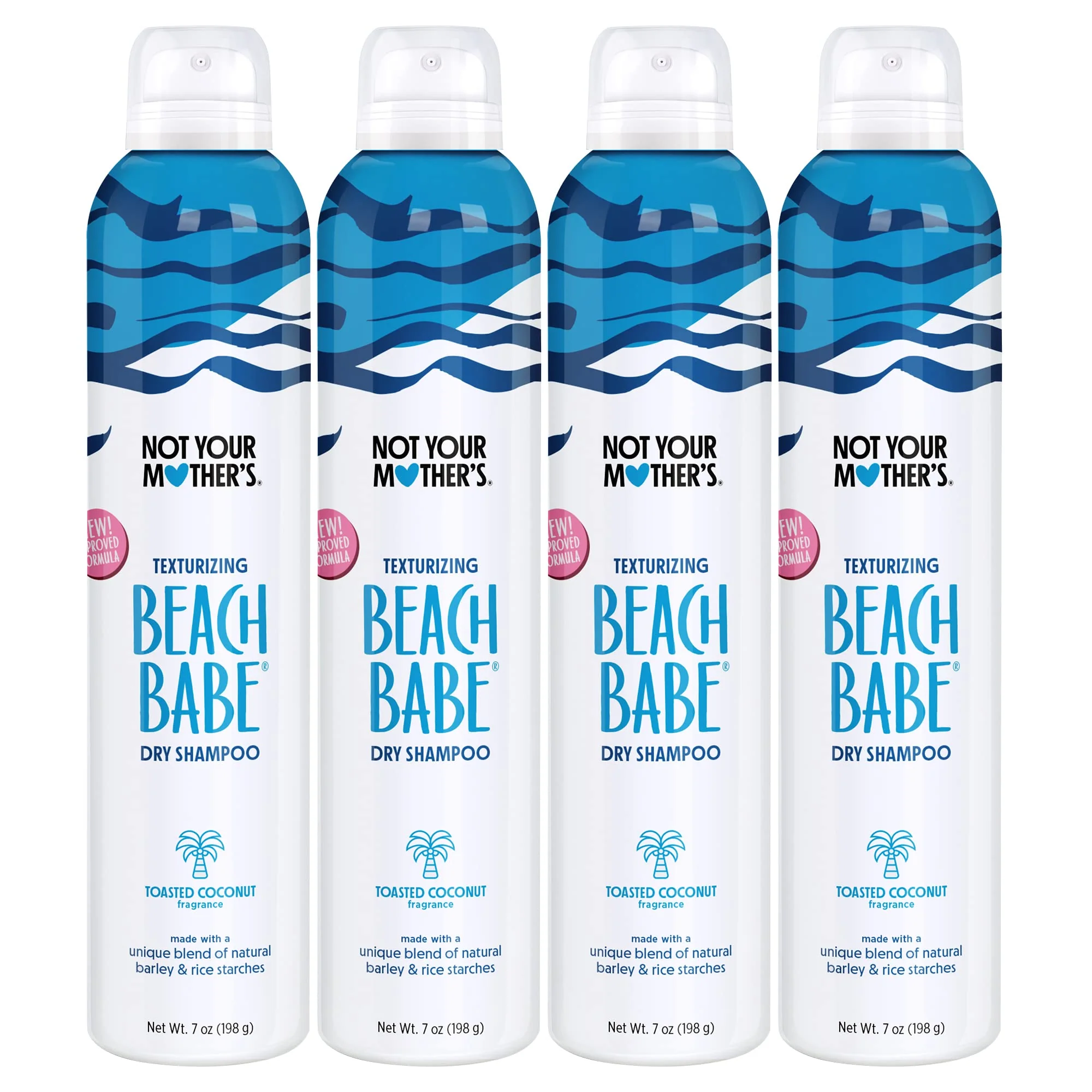 Not Your Mother's Beach Babe Dry Shampoo (4-Pack) - 7 oz Texturizing Dry Shampoo Instantly Absorbs Oil - Hair Essentials for All Hair Types