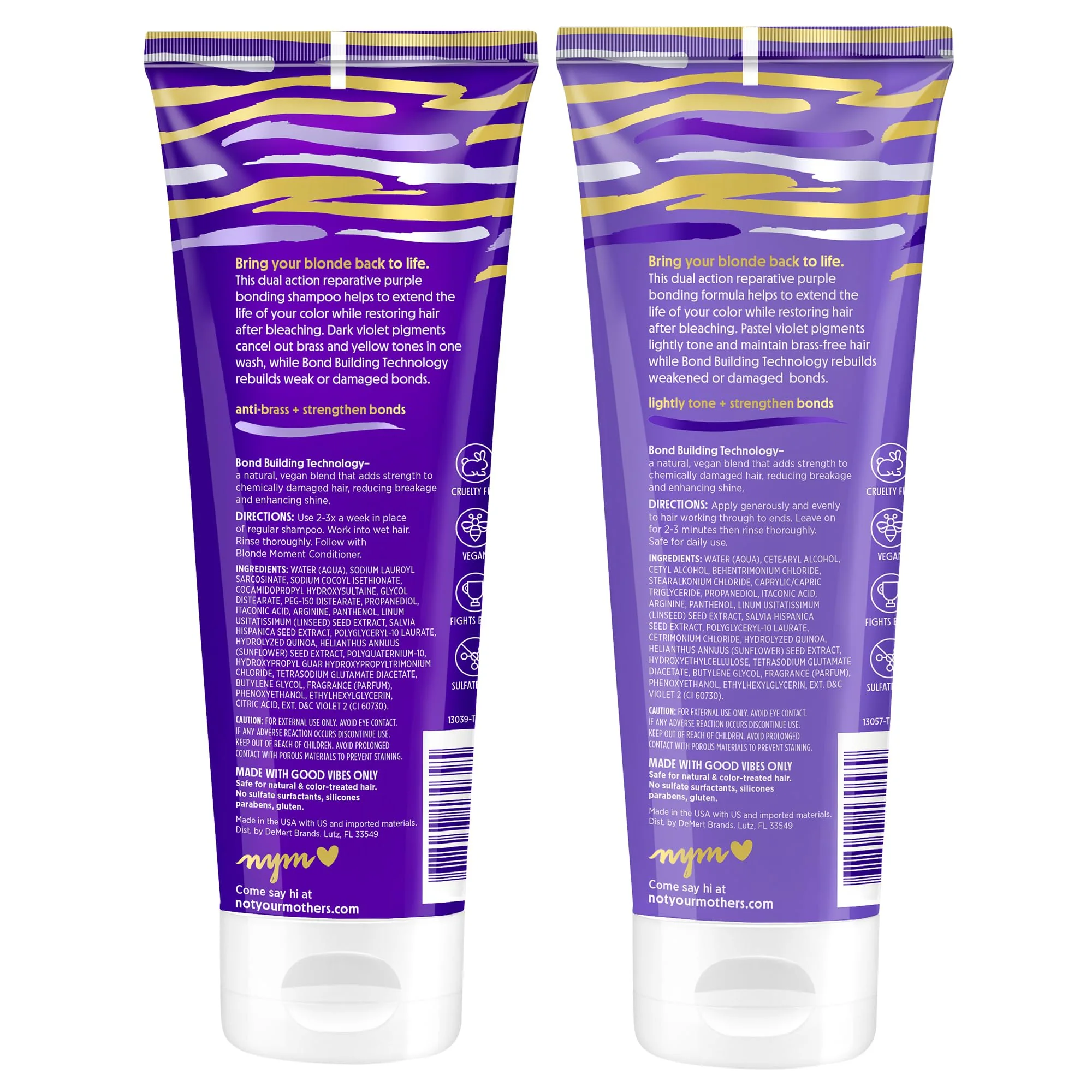 Not Your Mother's Blonde Moment Purple Shampoo and Conditioner (2-Pack) - 8 fl oz - Ideal for Blonde, Highlighted Brunette, Silver Hair - Helps with Bonding, Anti-Brass Toning, Repair, and Hydration - Image 2