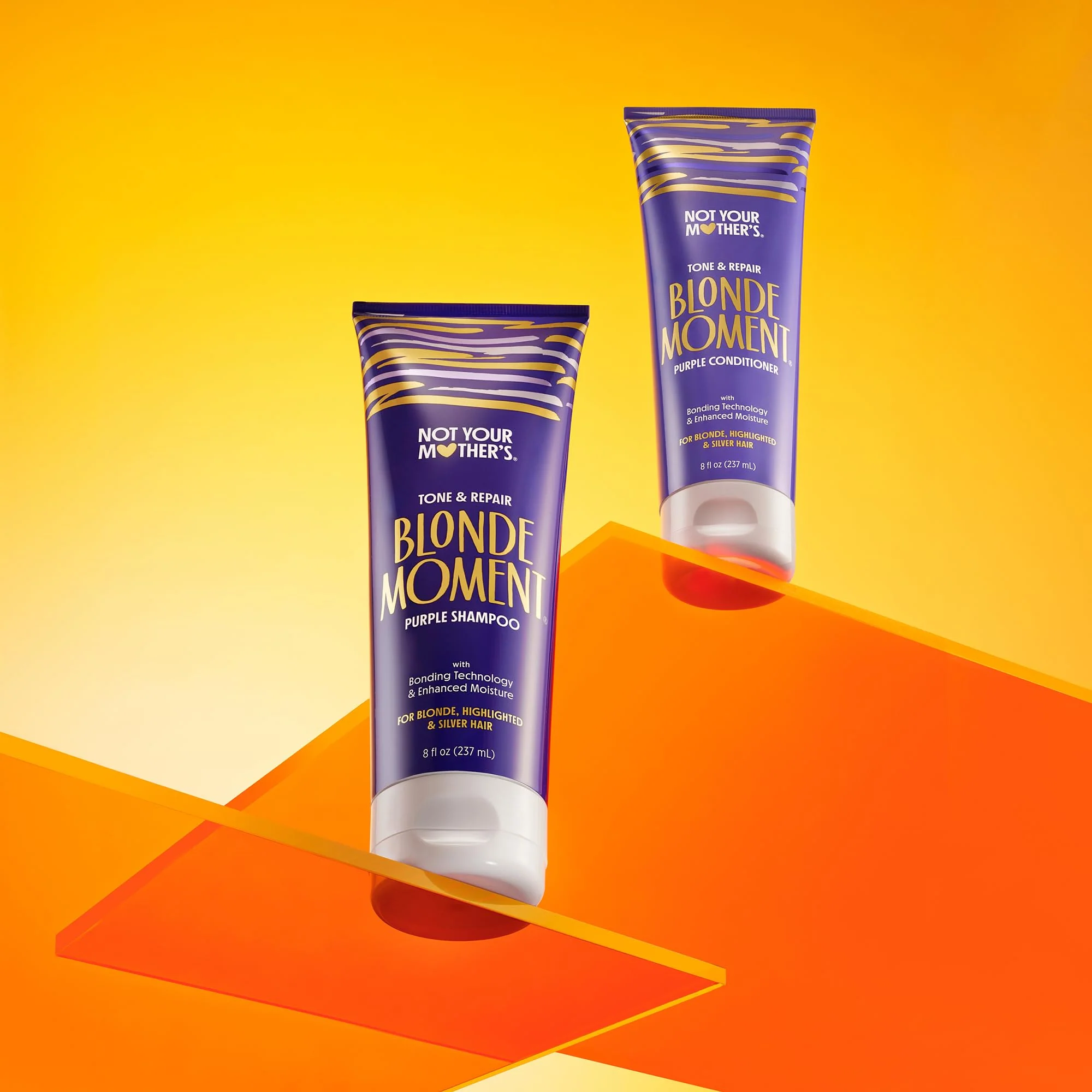 Not Your Mother's Blonde Moment Purple Shampoo and Conditioner (2-Pack) - 8 fl oz - Ideal for Blonde, Highlighted Brunette, Silver Hair - Helps with Bonding, Anti-Brass Toning, Repair, and Hydration - Image 6