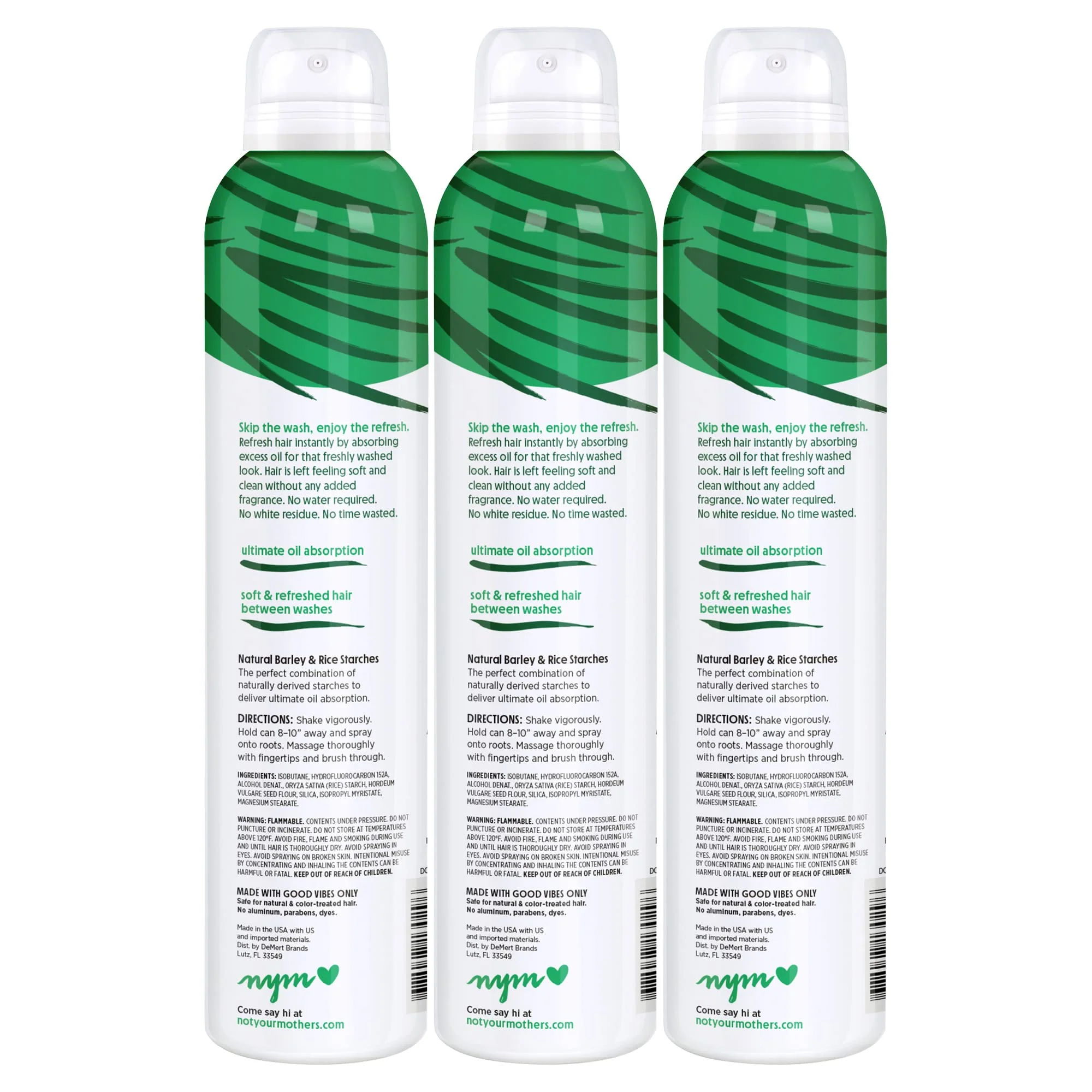 Not Your Mother's Clean Freak Unscented Dry Shampoo (3-Pack) - 7 oz - Dry Shampoo Instantly Absorbs Oil - Hair Essentials for All Hair Types (7 Ounce (Pack of 3)) - Image 2