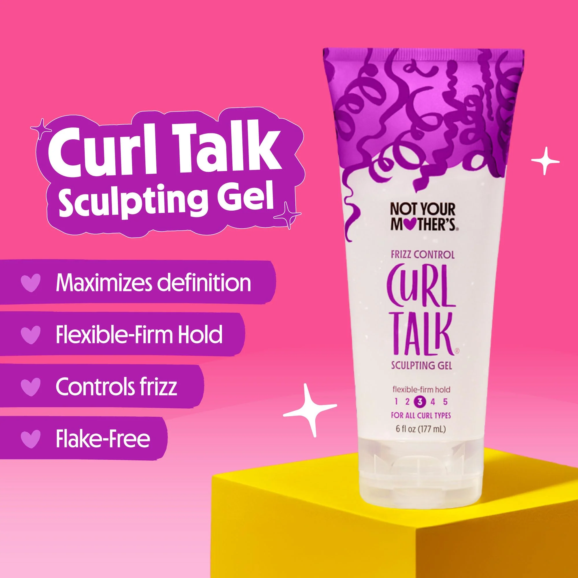 Not Your Mother's Curl Talk Frizz Control Sculpting Gel, Defining Cream, and Refreshing Curl Foam (3-Pack) - 6 and 8 fl oz - Formulated with Rice Curl Complex - For All Curly Hair Types - Image 5