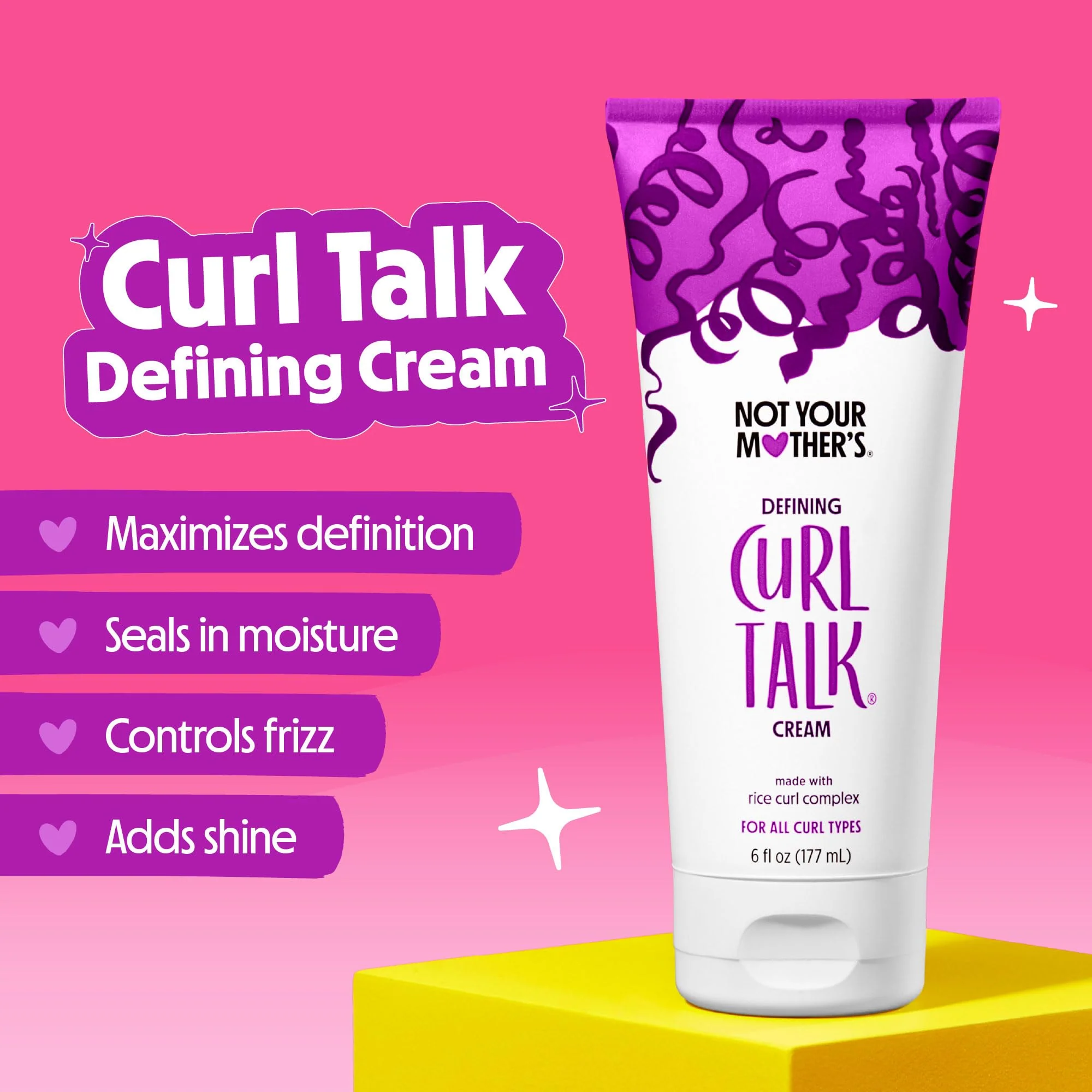 Not Your Mother's Curl Talk Frizz Control Sculpting Gel, Defining Cream, and Refreshing Curl Foam (3-Pack) - 6 and 8 fl oz - Formulated with Rice Curl Complex - For All Curly Hair Types - Image 6