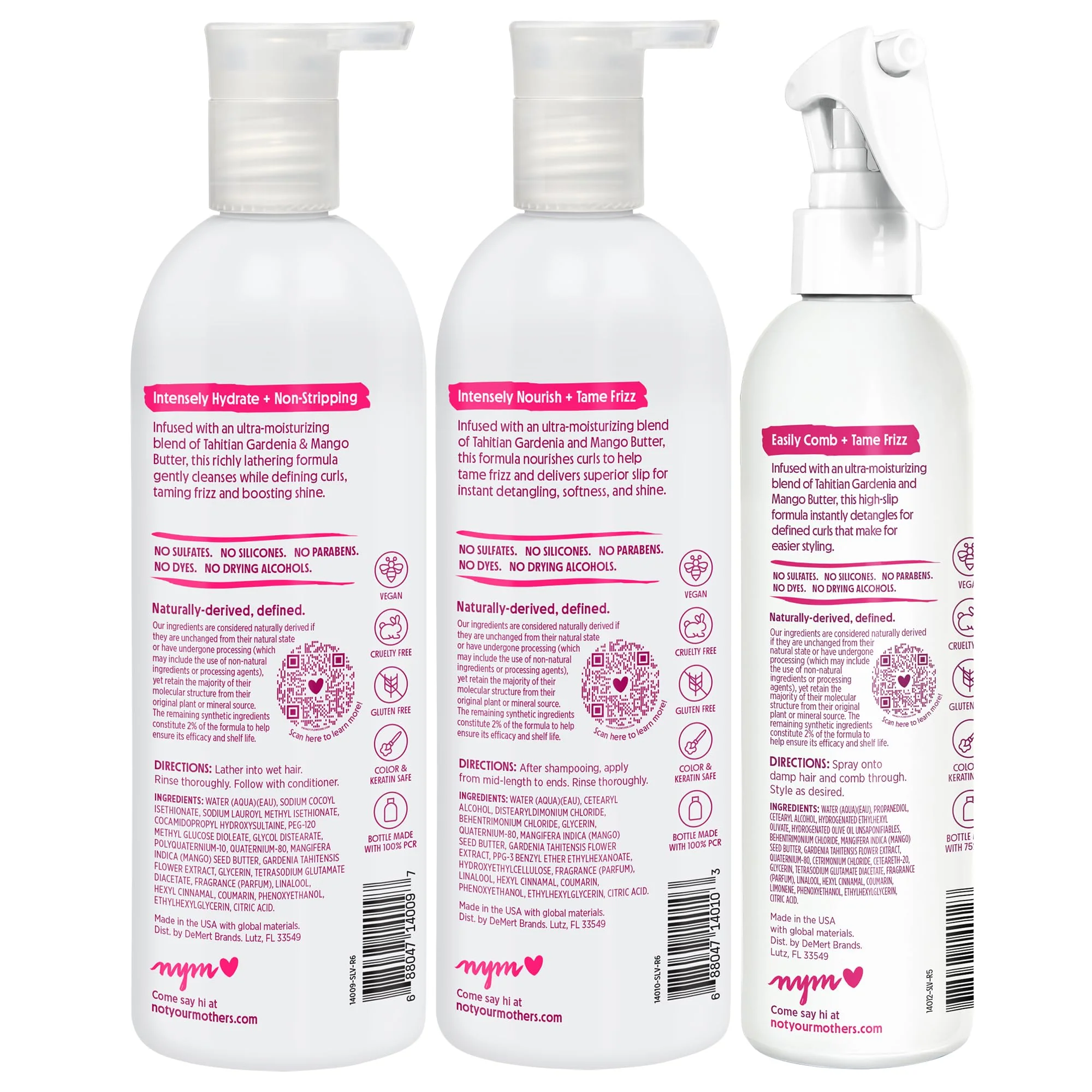 Not Your Mother's Naturals Moisturize & Enhance Curl Definition Shampoo, Conditioner, & Detangler (3-Pack) - Tahitian Gardenia Flower & Mango Butter - Image 3