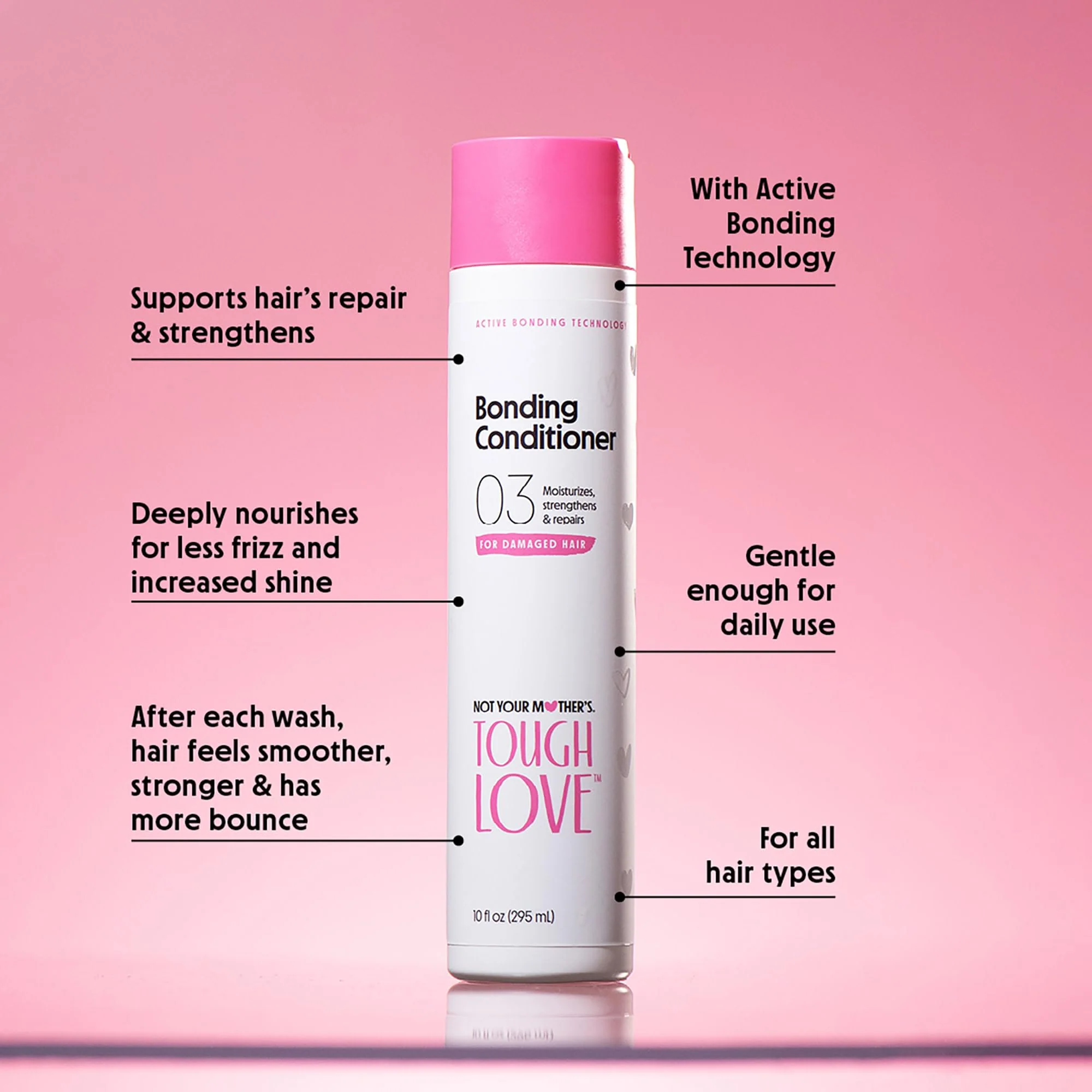 Not Your Mother's Tough Love Shampoo & Conditioner (2-Pack) - 10 fl oz - Helps Strengthen Hair, Repair Hair, and Condition Damaged Hair - Image 6