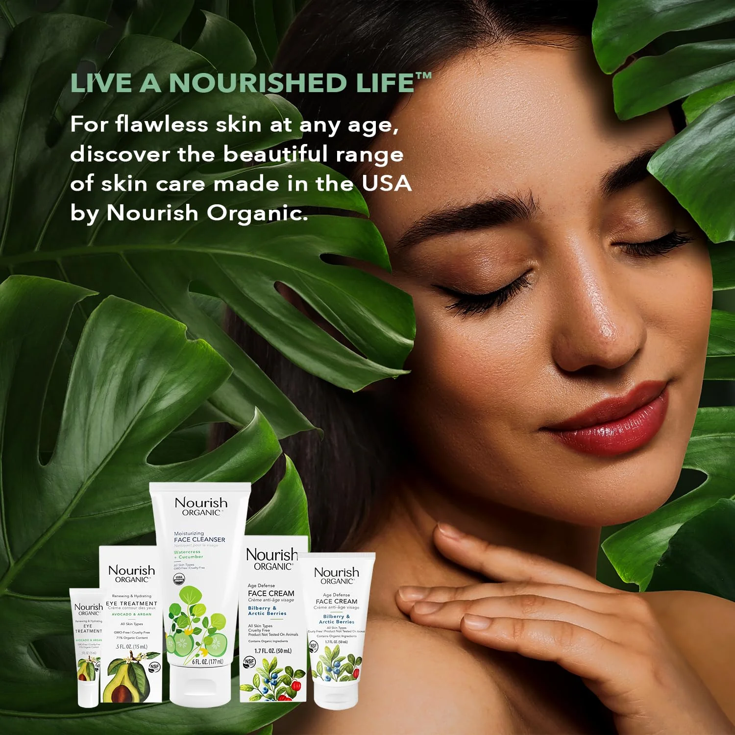 Nourish Organic Eye Treatment, Avocado & Argan â€“ Renewing & Hydrating Under Eye Brightener with Vitamin C + Washable Cotton Round - Image 6
