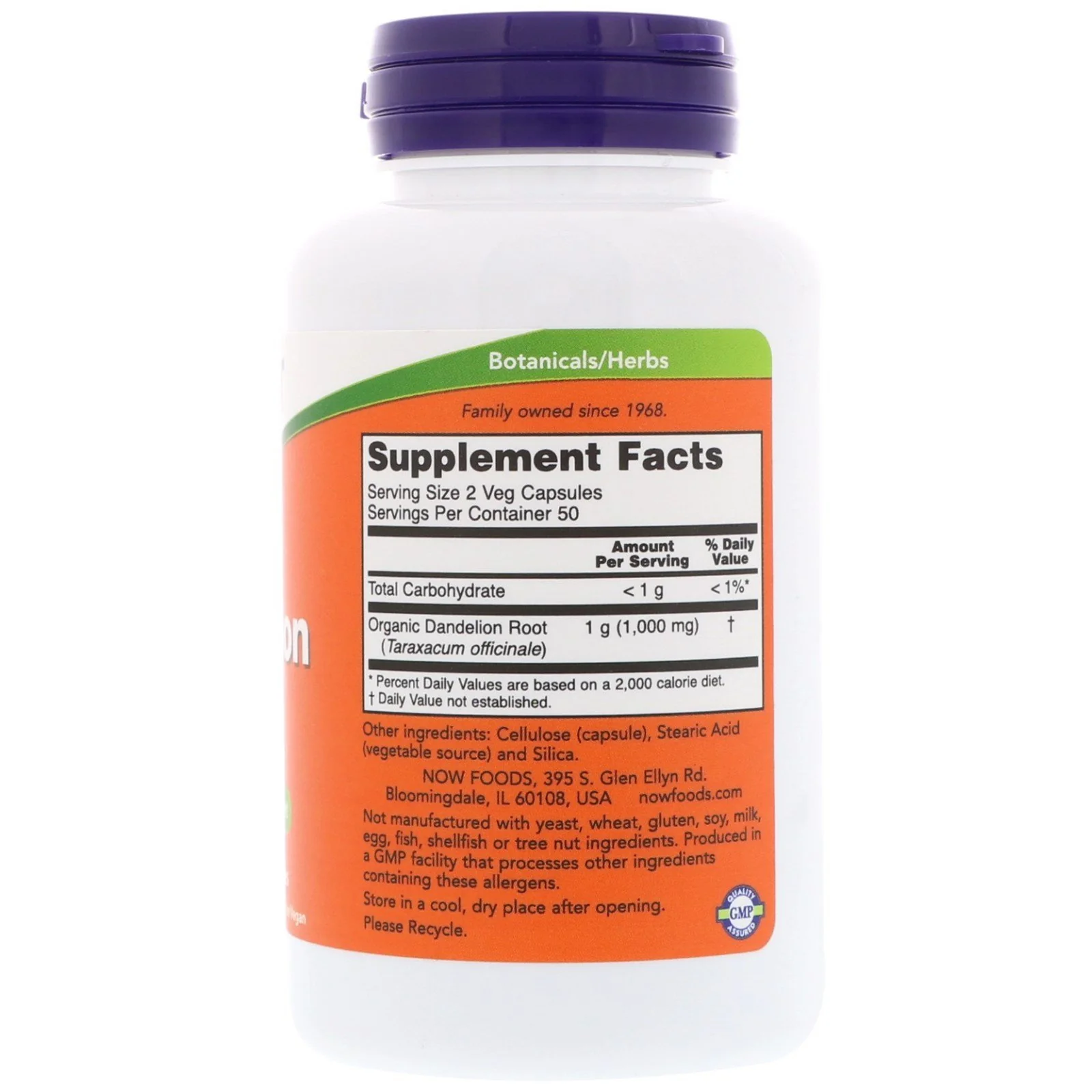 NOW Dandelion Root 500mg, 100 Capsules (Pack of 3) - Image 4