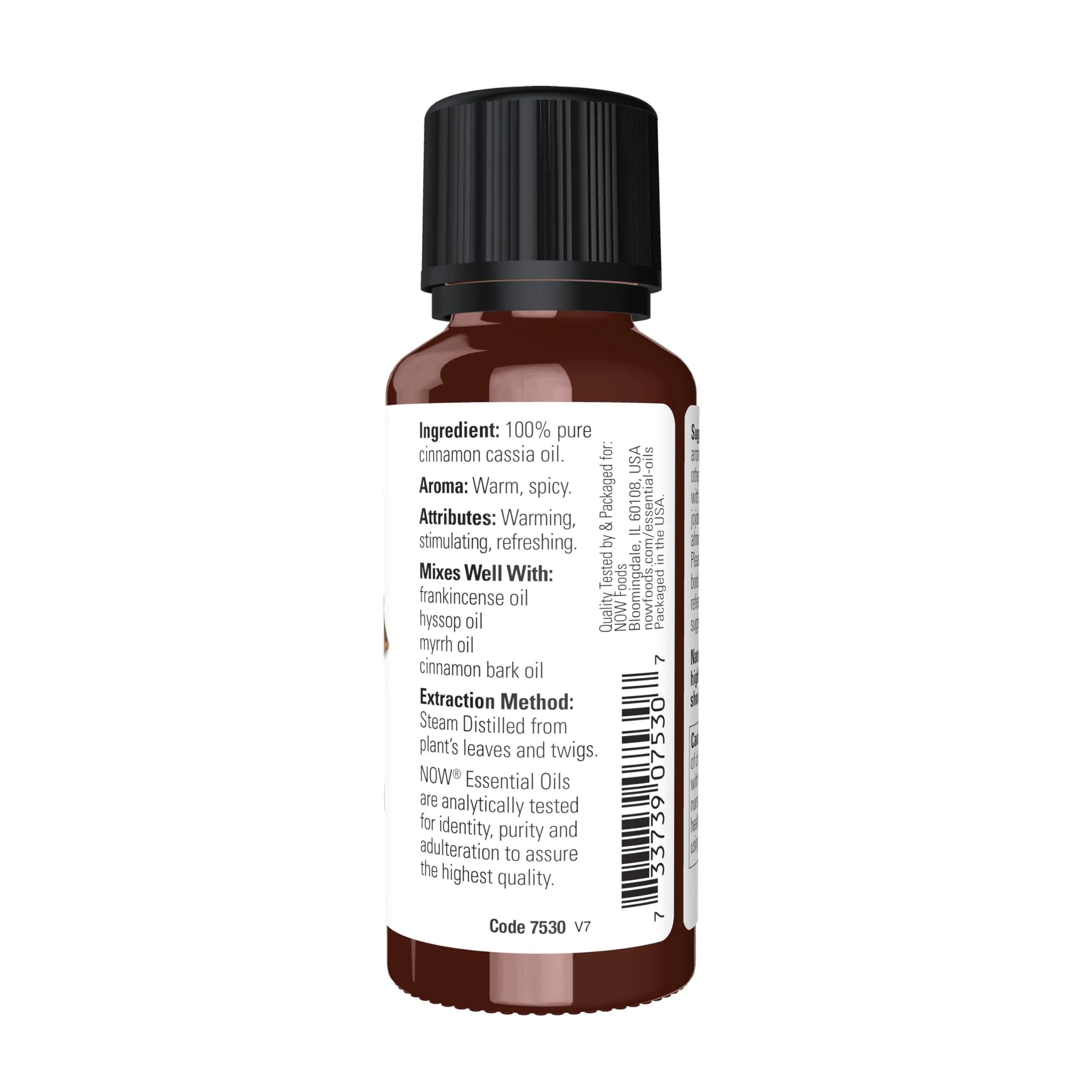 NOW Essential Oils, Cinnamon Cassia Oil, Warming Aromatherapy Scent, Steam Distilled, 100% Pure, Vegan, Child Resistant Cap, 1-Ounce - Image 6