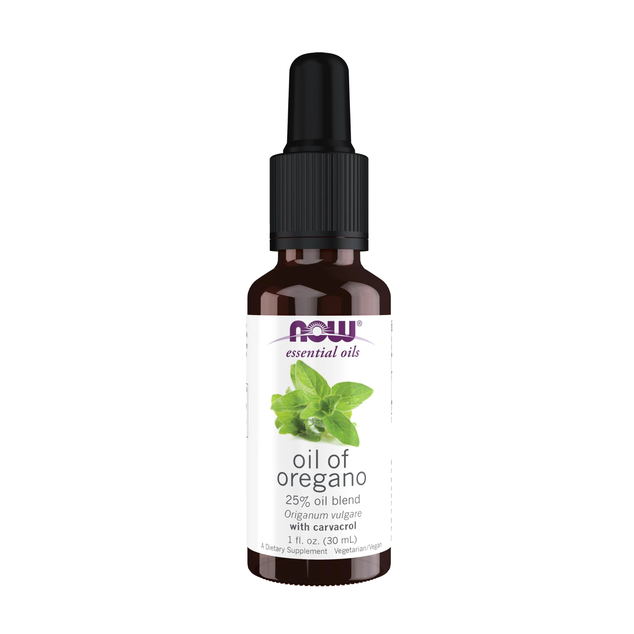 NOW Essential Oils, Oil of Oregano, 25% Blend of Pure Oregano Oil in Pure Olive Oil, Comforting Aromatherapy Scent, Steam Distilled, Vegan, Child Resistant Cap, 1-Ounce
