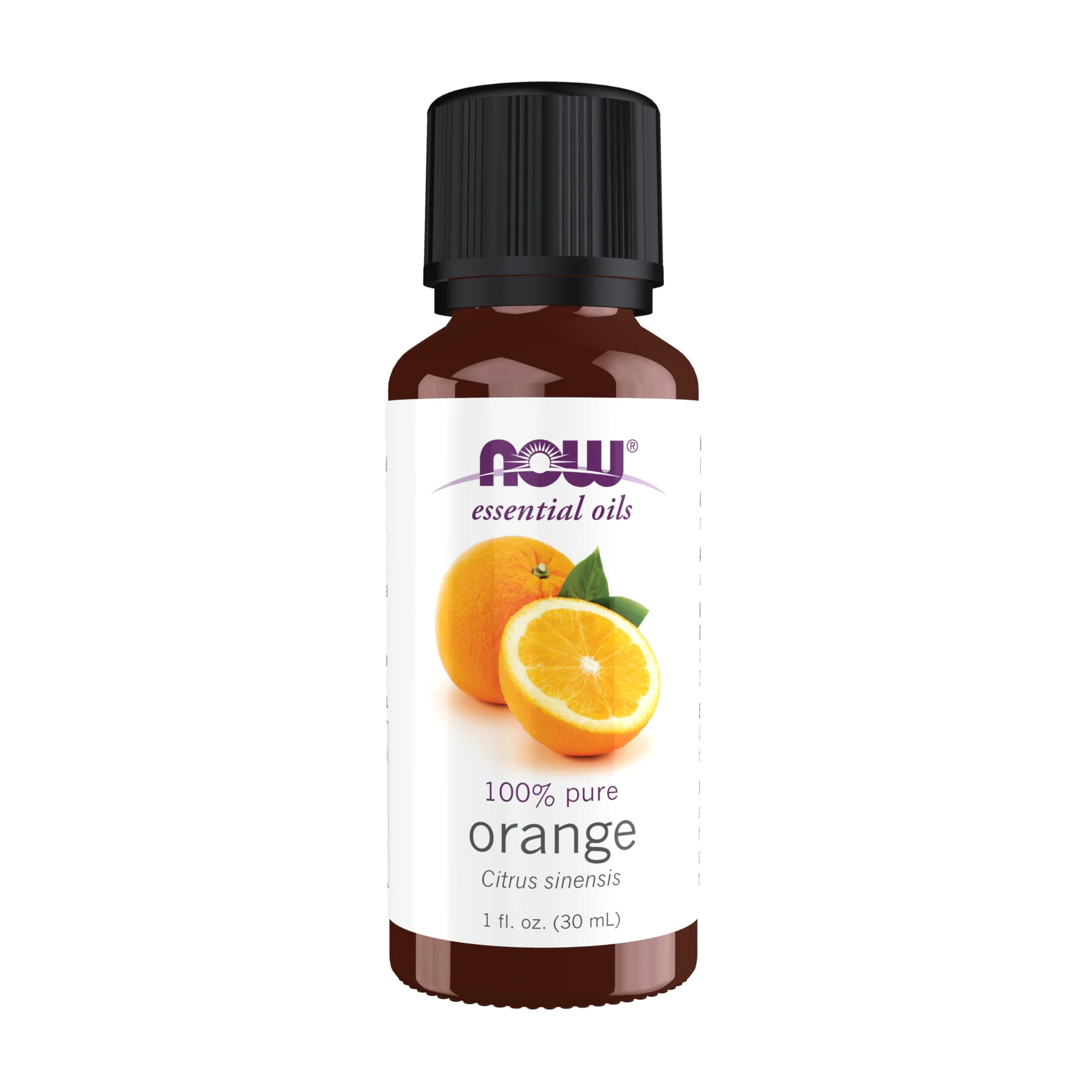 NOW Essential Oils, Orange Oil, Uplifting Aromatherapy Scent, Cold Pressed, 100% Pure, Vegan, Child Resistant Cap, 1-Ounce