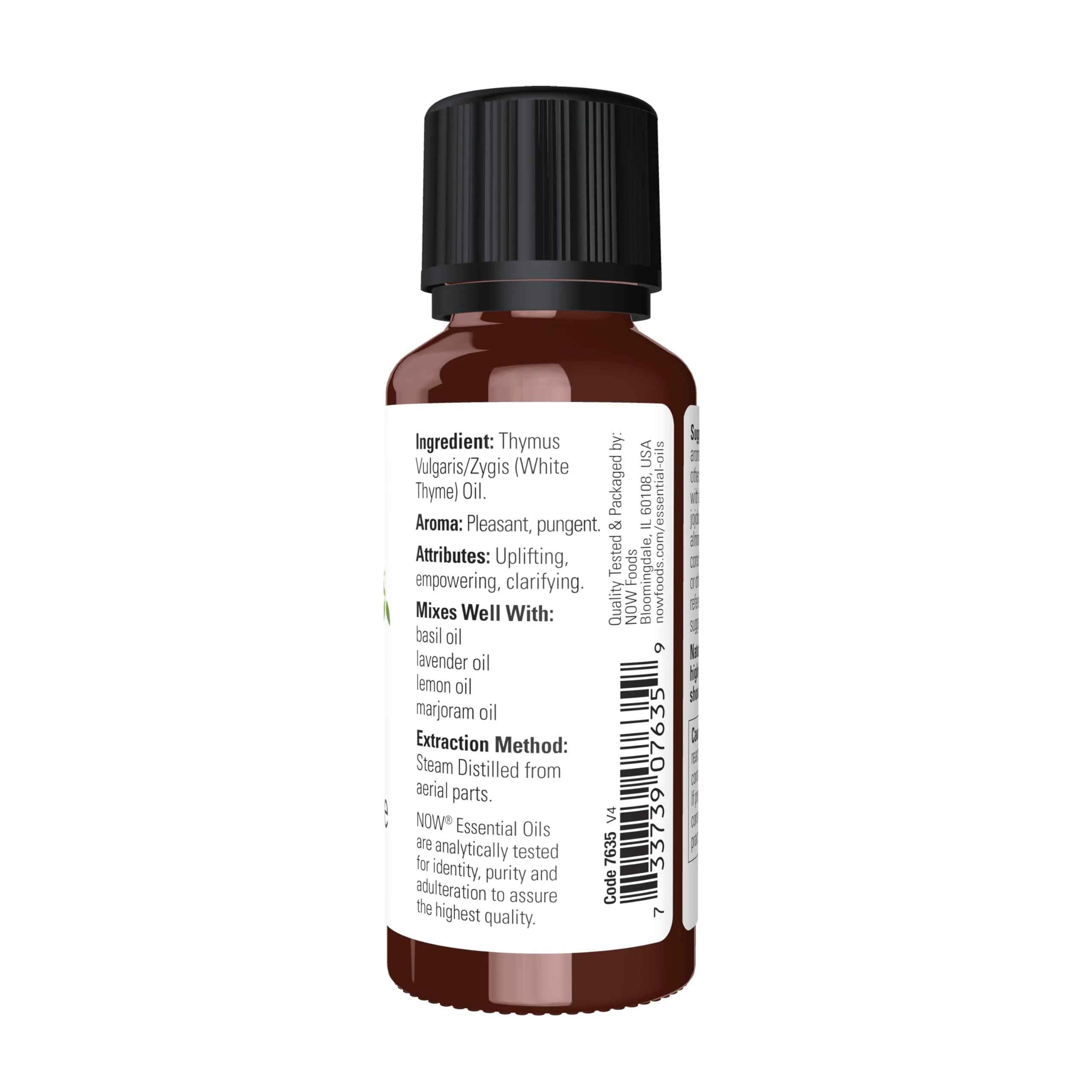 NOW Essential Oils, White Thyme Oil, Empowering Aromatherapy Scent, Steam Distilled, 100% Pure, Vegan, Child Resistant Cap, 1-Ounce - Image 6