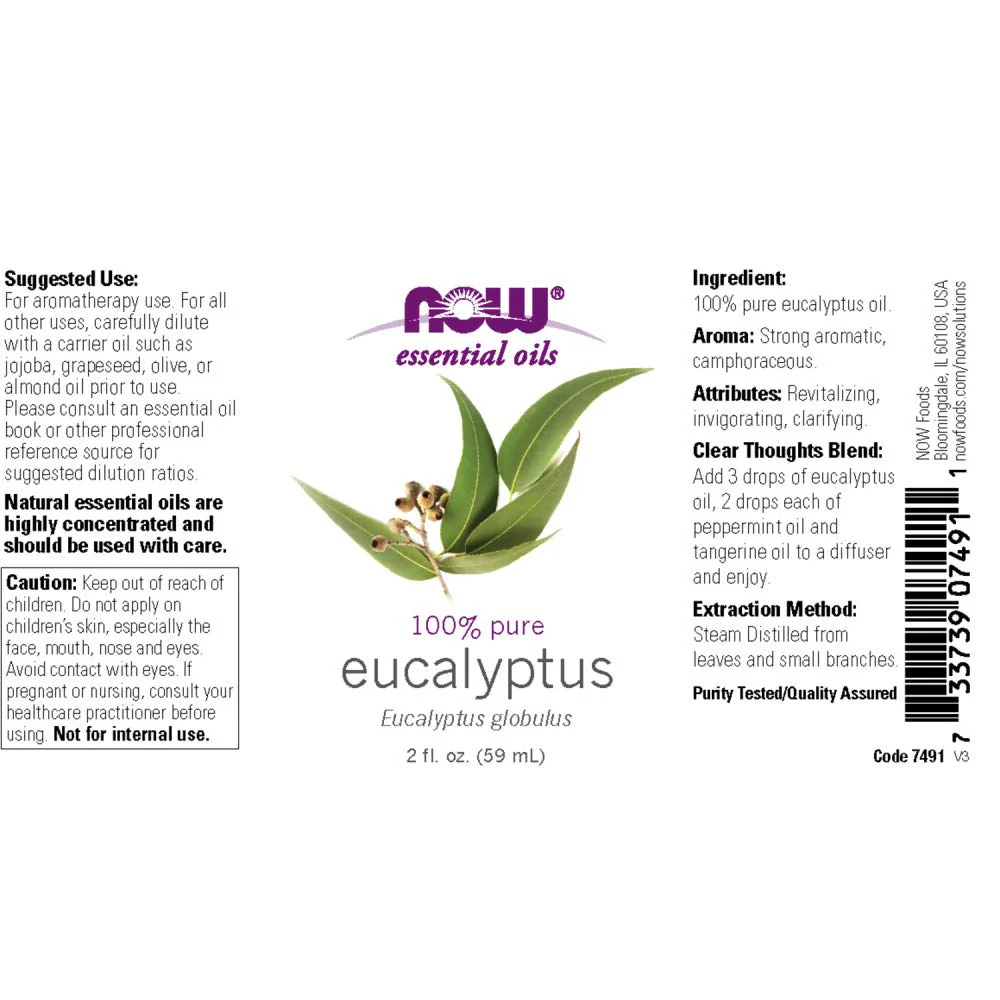 NOW Eucalyptus Essential Oil, 2 Fl Oz (1 Count) - Image 2