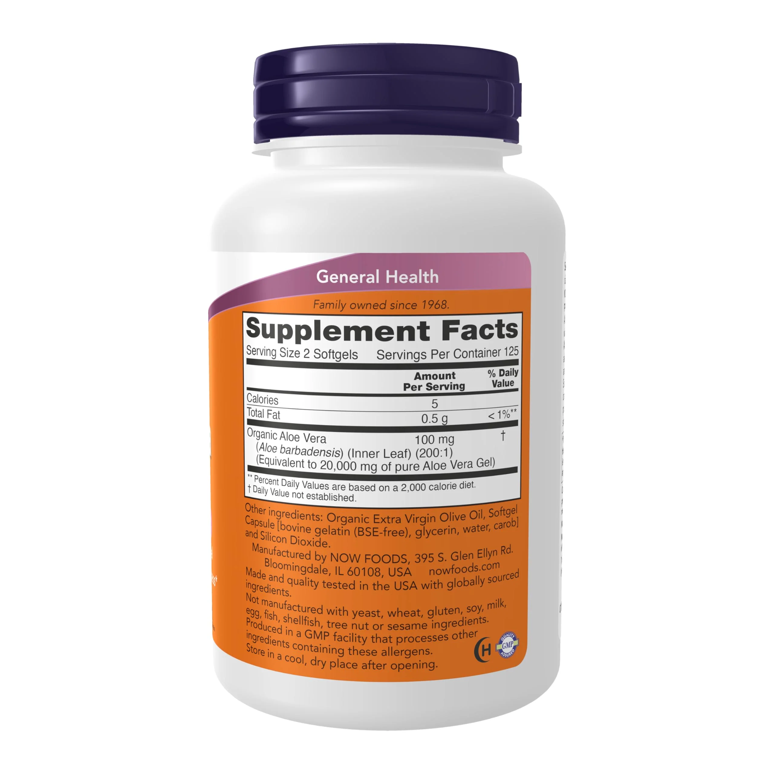 Now Foods Aloe Vera Gels, 10000 mg 250 Softgels - Image 2