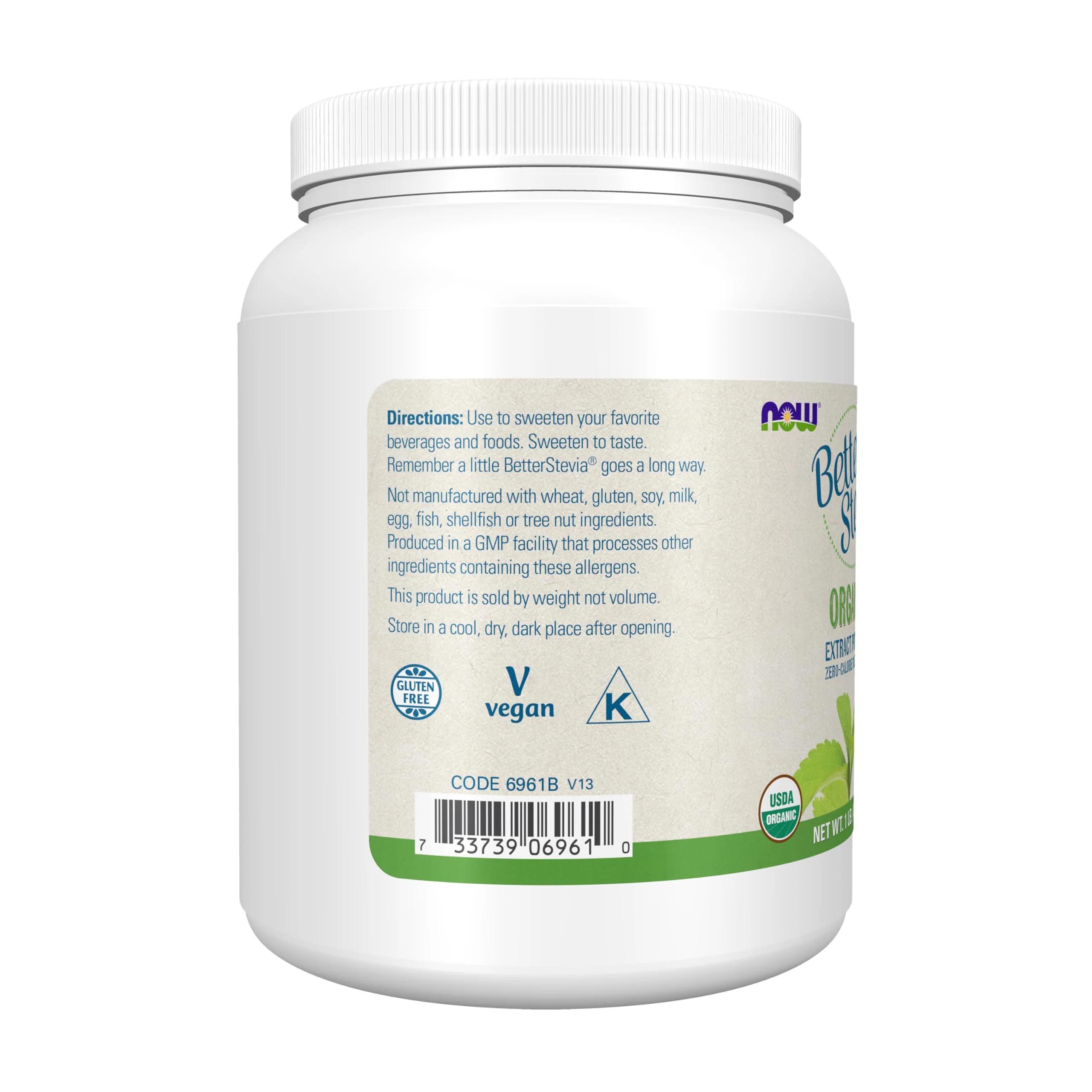NOW Foods BetterStevia Organic Zero-Calorie Extract Powder, Keto Friendly, Suitable for Diabetics, No Erythritol, 1 Pound - Image 4
