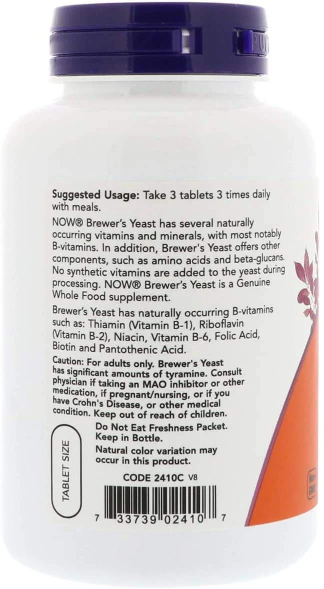 Now Foods Brewer's Yeast 650 mg 200 Tabs - Image 6