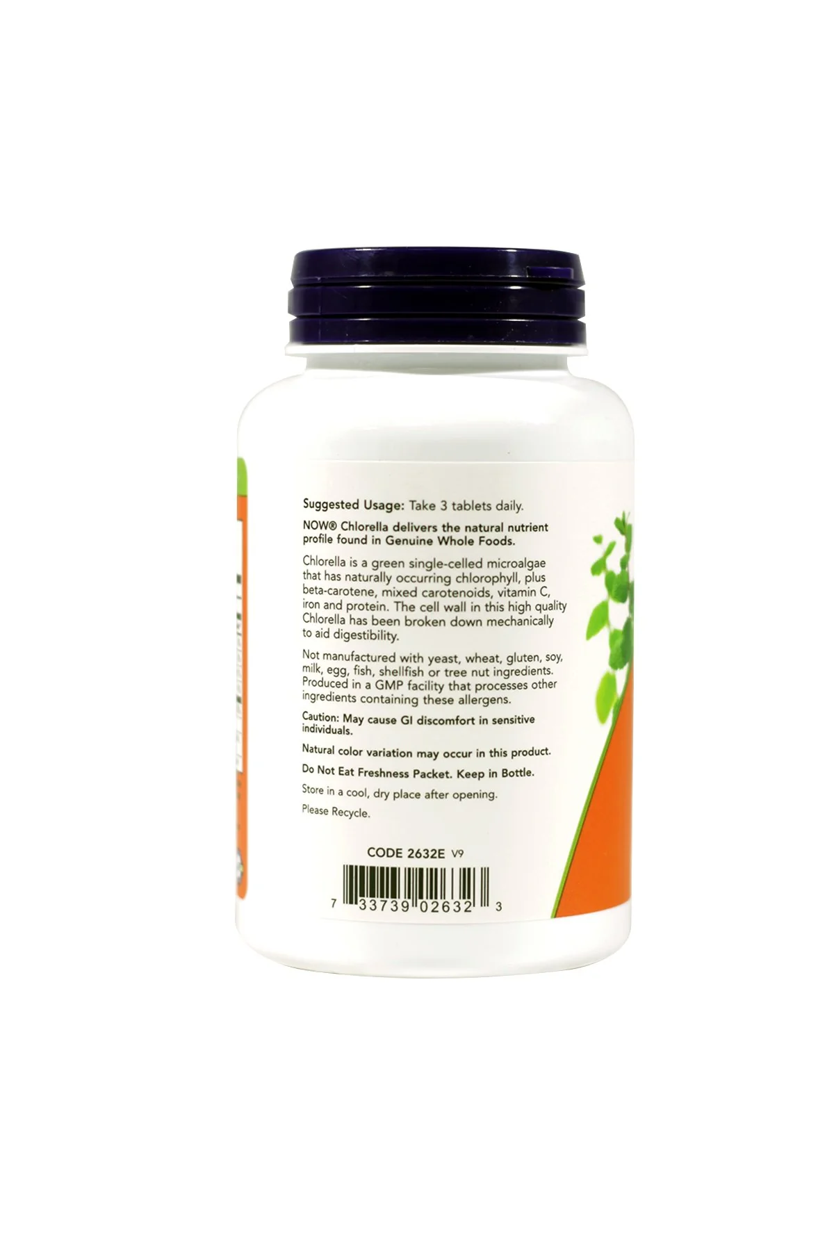 NOW Foods Chlorella 1000mg 120 Tablets (Pack of 2) - Image 2