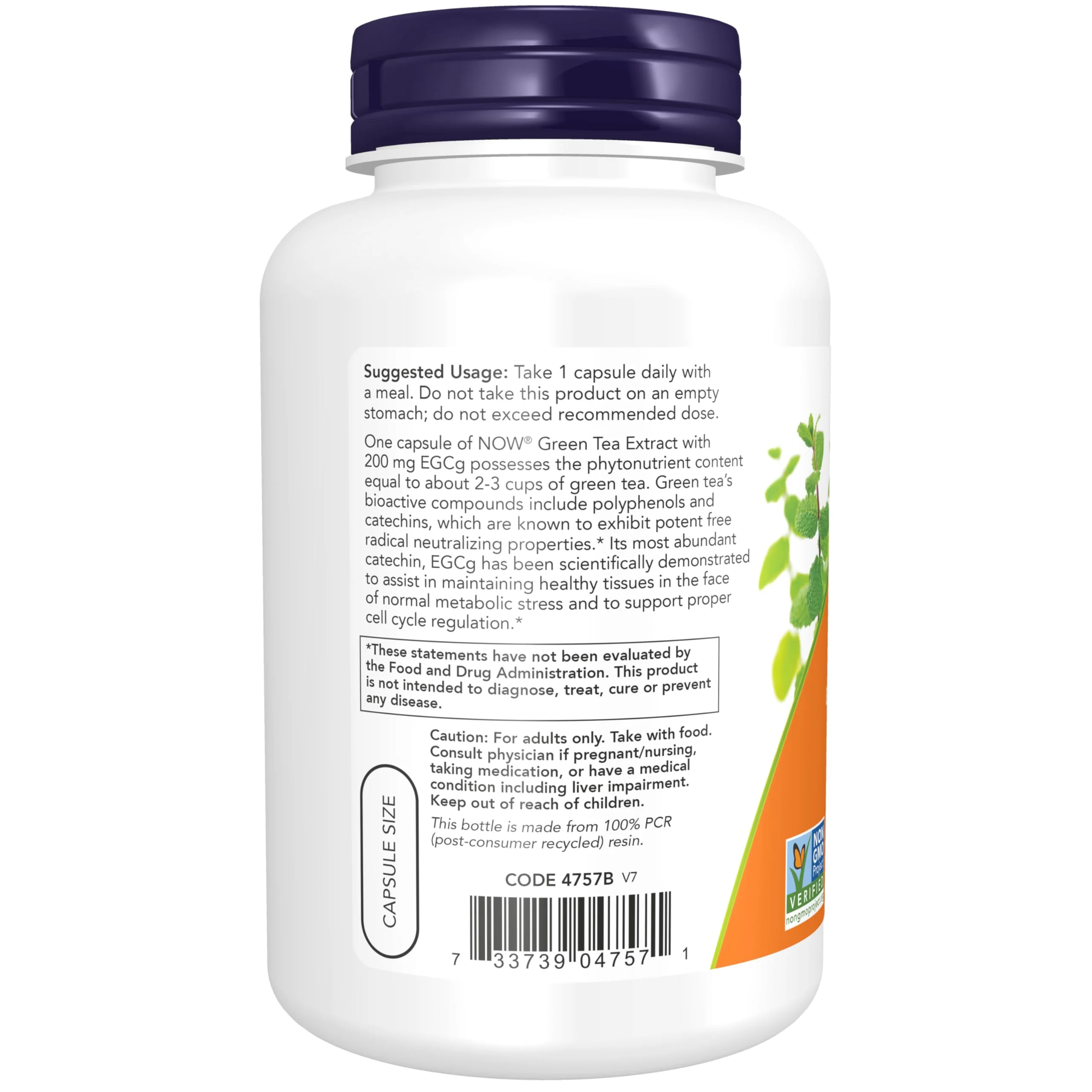 NOW Foods EGCg, Green Tea Extract, 400mg, 180 Vcaps (Pack of 2) - Image 3